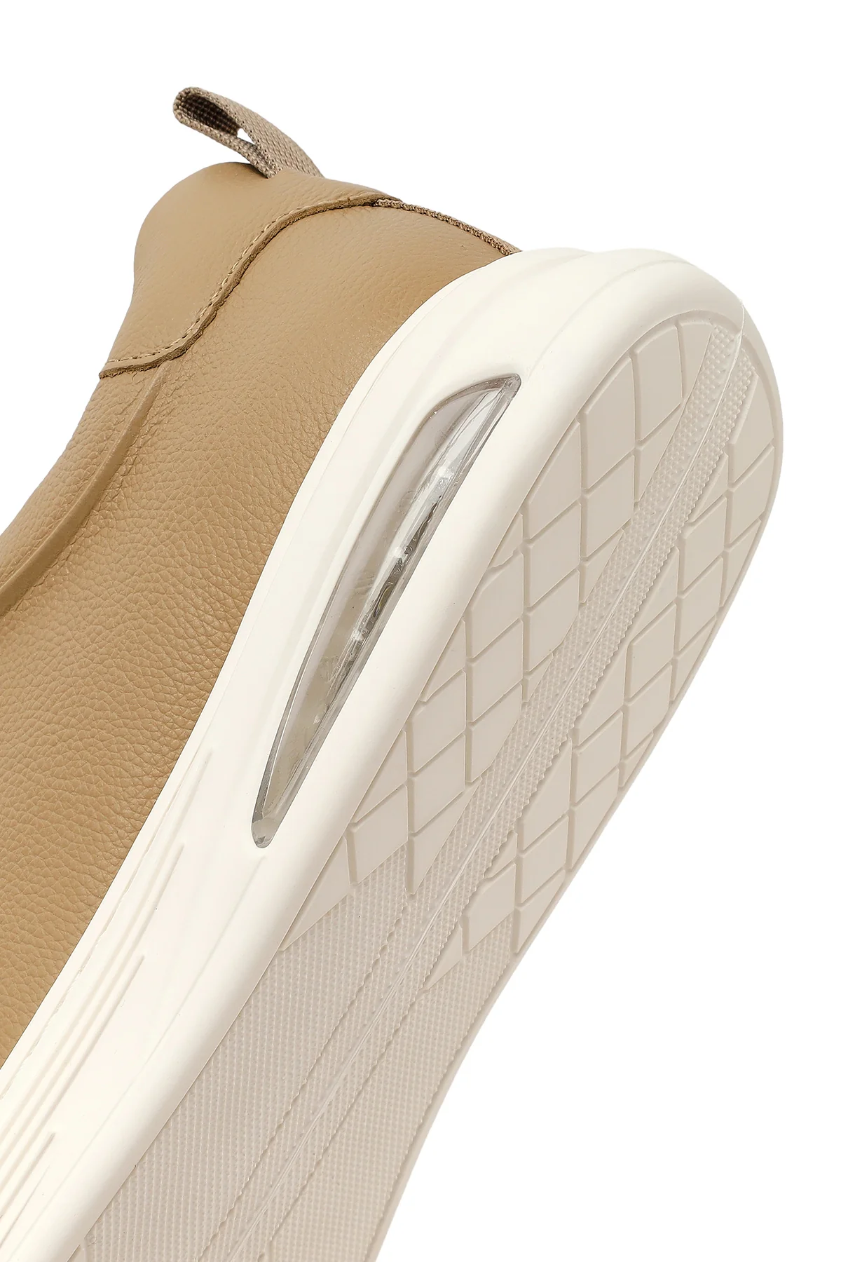 Erkek Bej Bağcıklı Deri Sneaker - Image 8