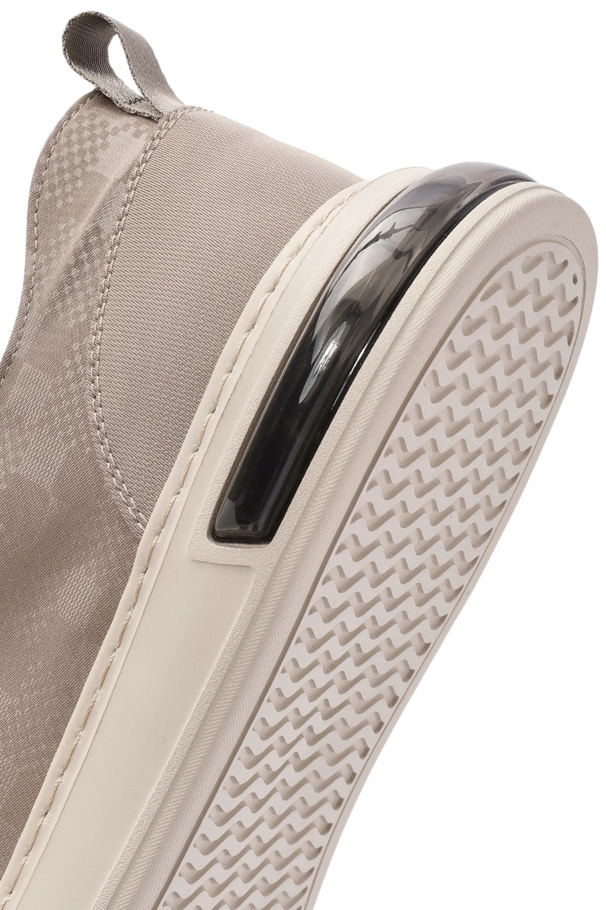 Erkek Bej Bağcıklı Desenli Kumaş Sneaker - Image 8
