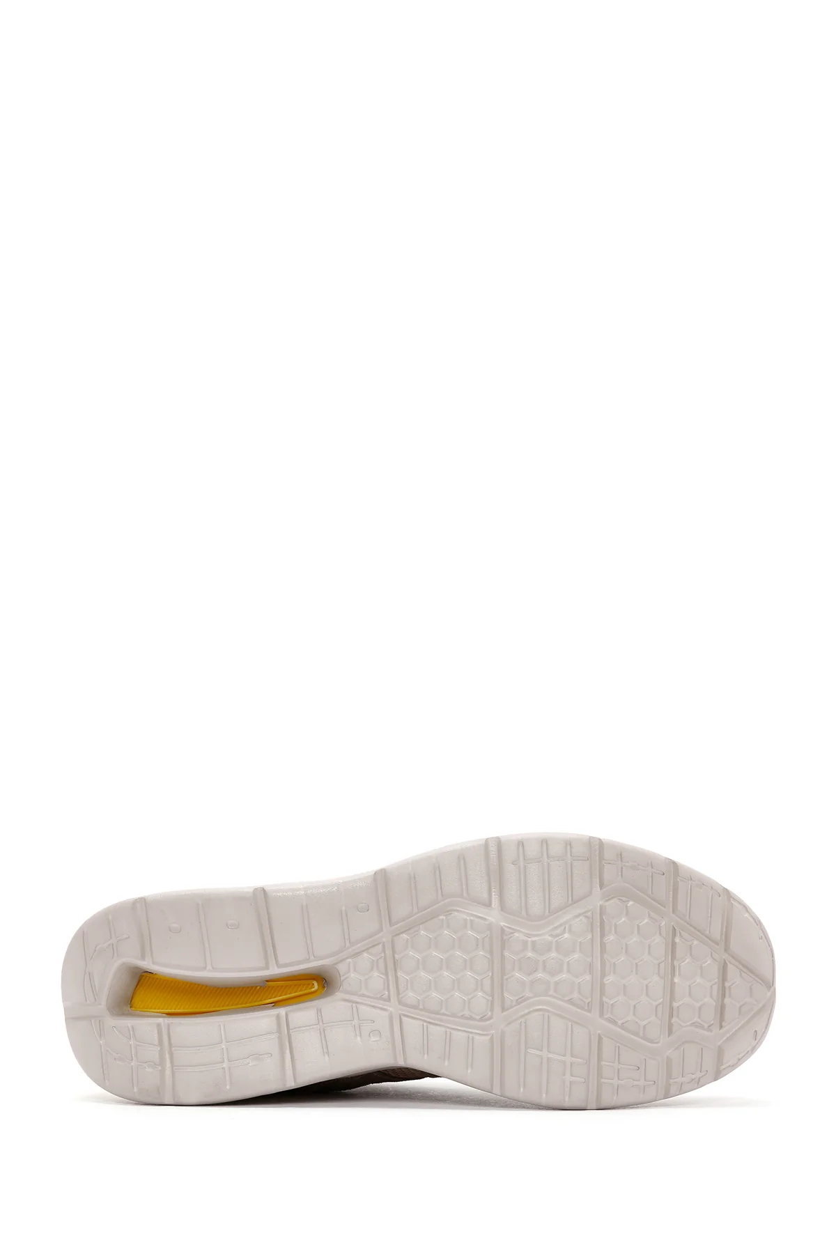 Erkek Bej Bağcıklı Kalın Tabanlı Deri Sneaker - Image 5