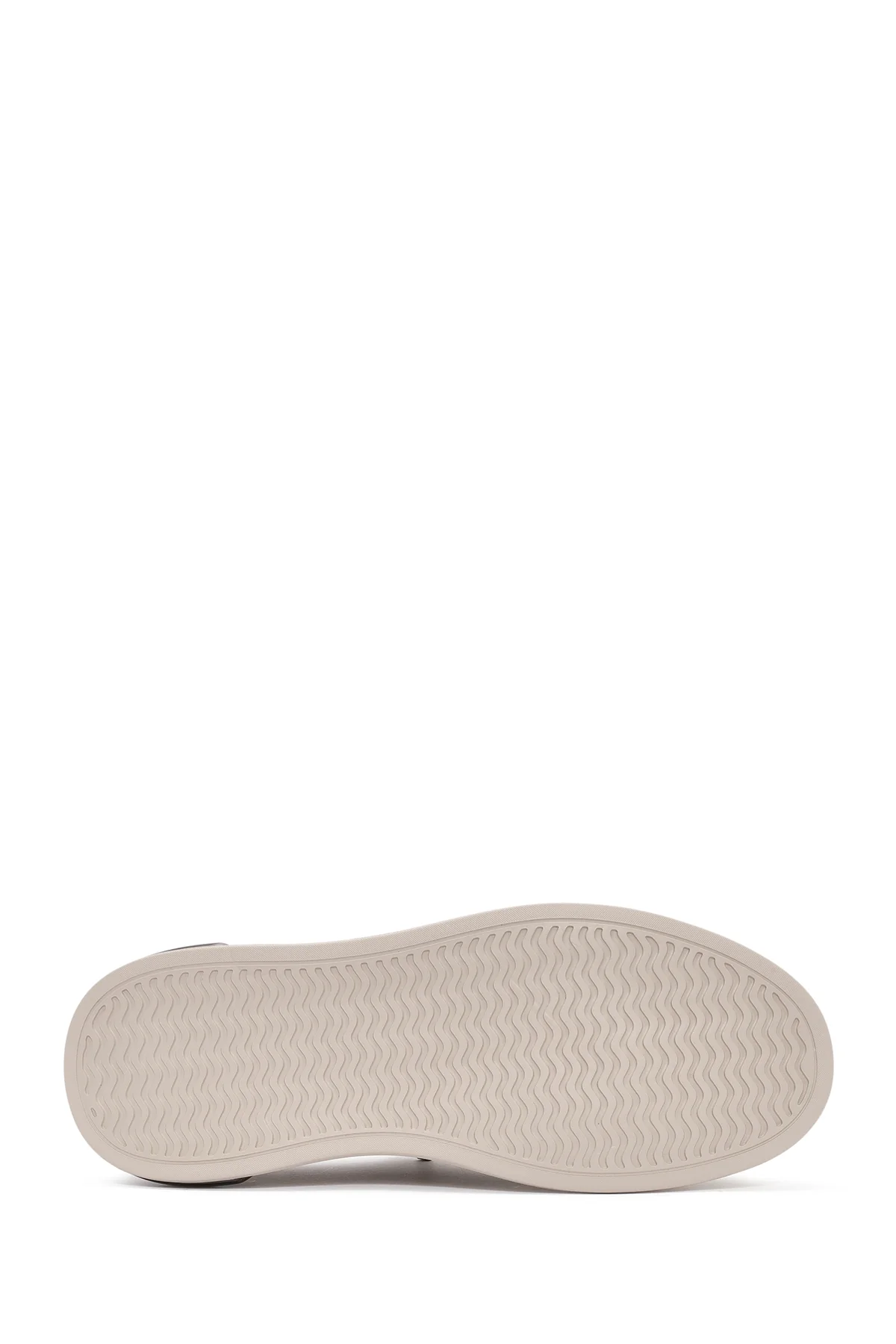 Erkek Bej Bağcıklı Kalın Tabanlı Desenli Kumaş Sneaker - Image 5