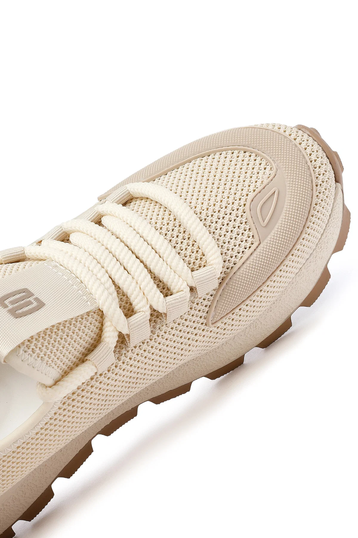 Derimod Zero Erkek Bej Bağcıklı Kalın Tabanlı Kumaş Sneaker - Image 10