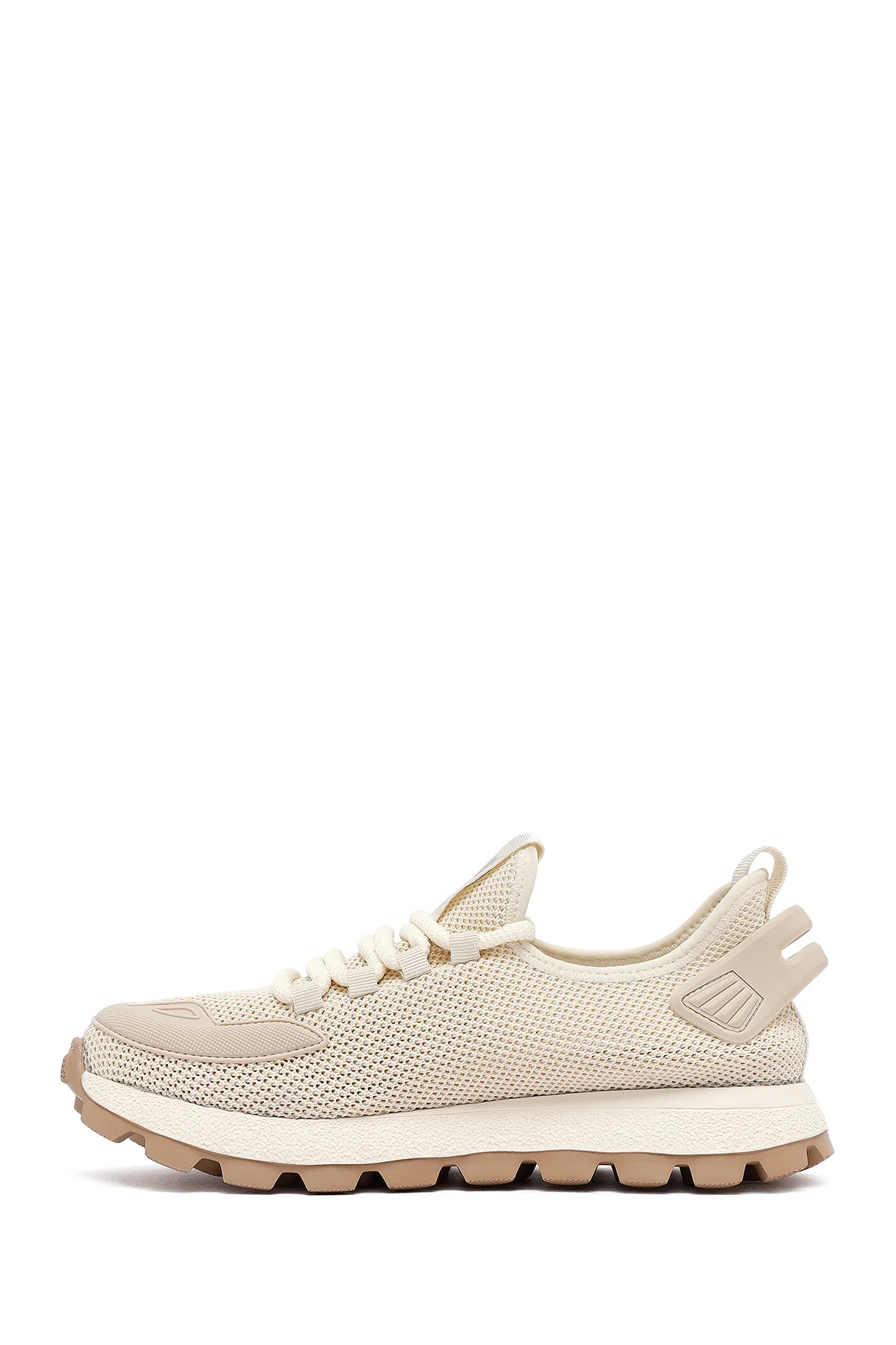 Derimod Zero Erkek Bej Bağcıklı Kalın Tabanlı Kumaş Sneaker - Image 2