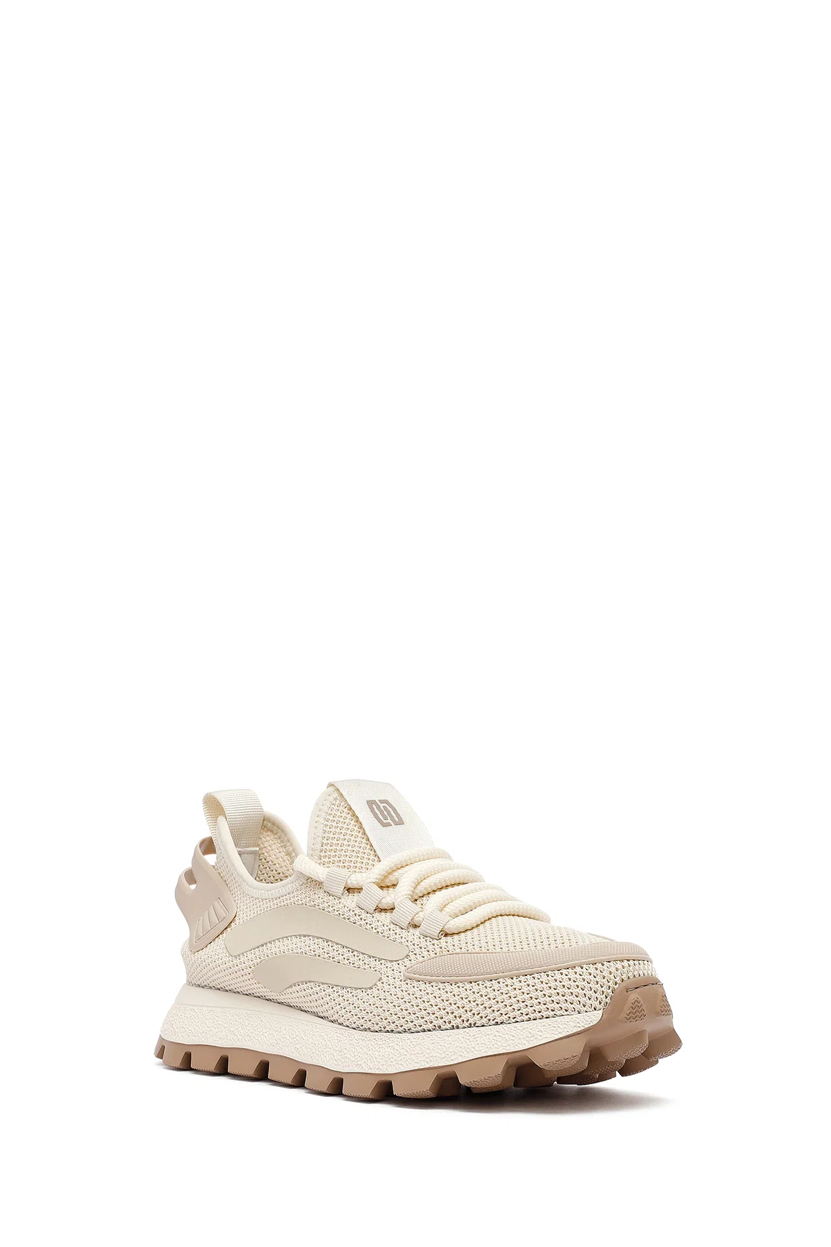 Derimod Zero Erkek Bej Bağcıklı Kalın Tabanlı Kumaş Sneaker - Image 6