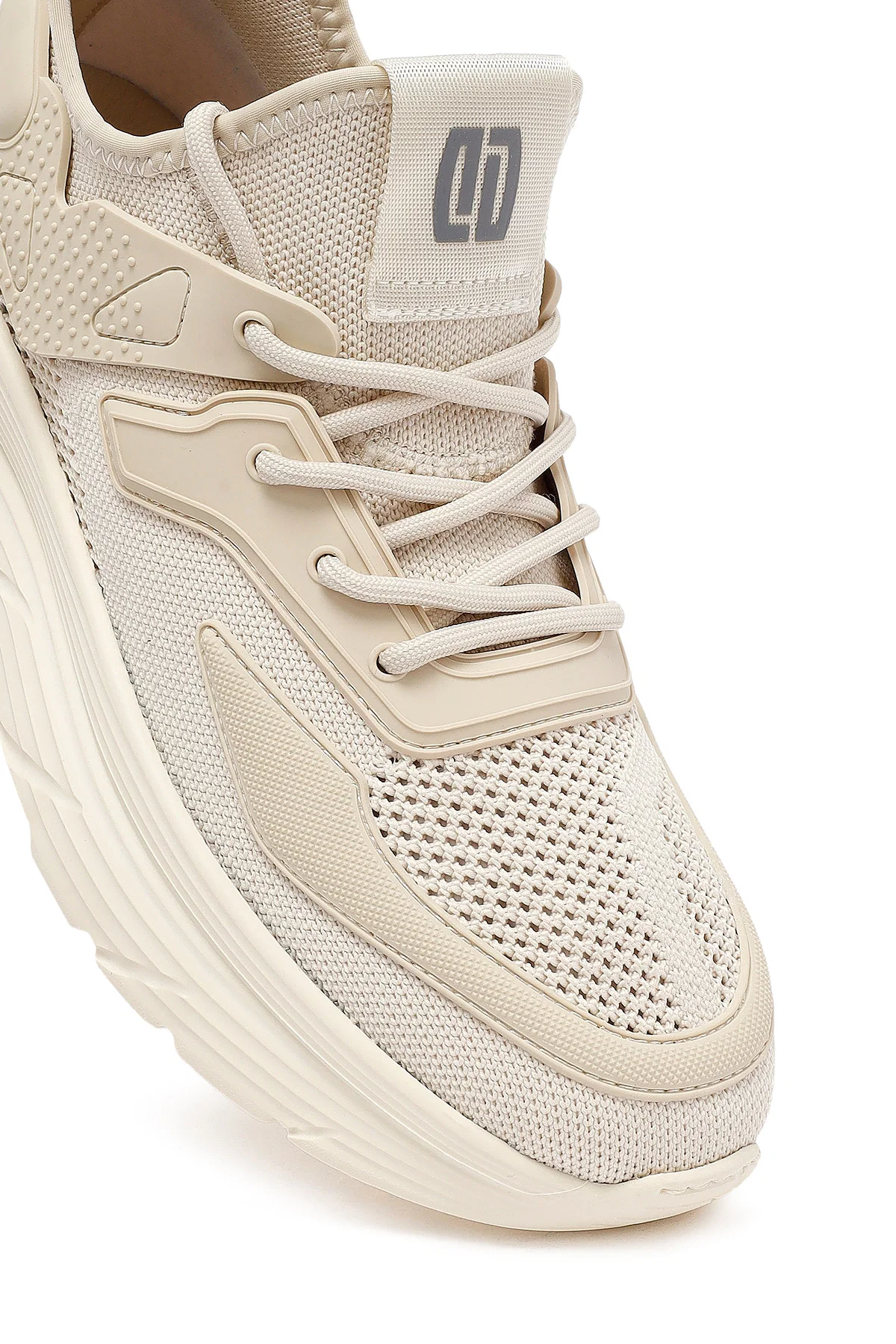 Derimod Zero Erkek Bej Bağcıklı Kalın Tabanlı Kumaş Sneaker - Image 10