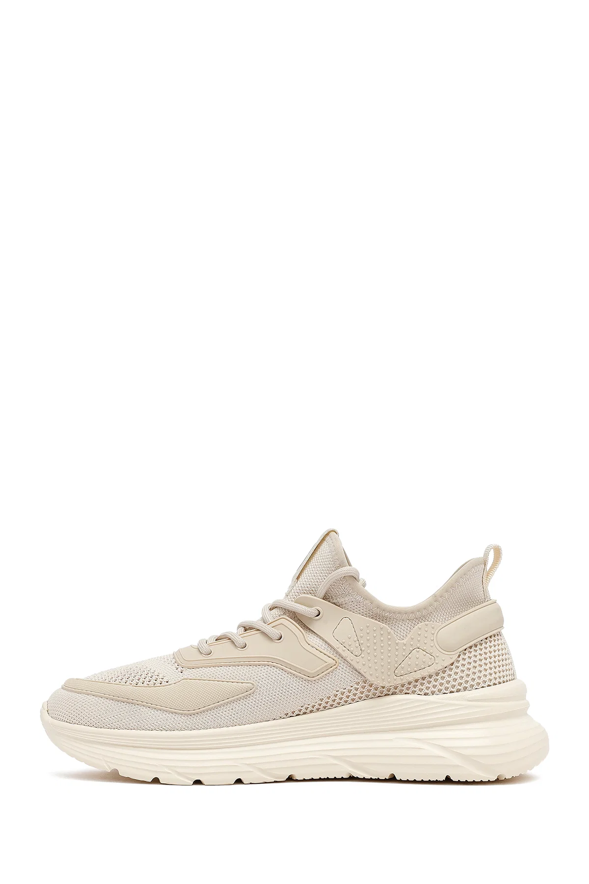 Derimod Zero Erkek Bej Bağcıklı Kalın Tabanlı Kumaş Sneaker - Image 2