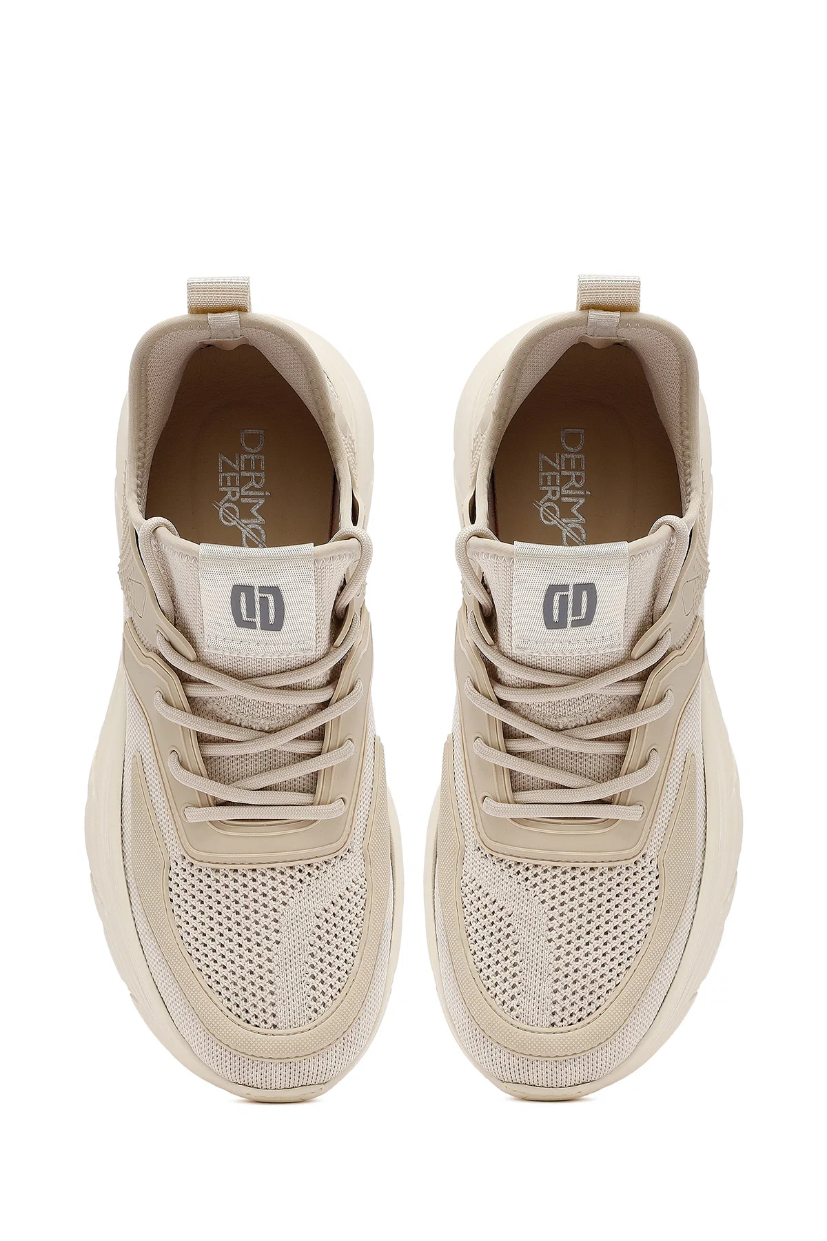 Derimod Zero Erkek Bej Bağcıklı Kalın Tabanlı Kumaş Sneaker - Image 7