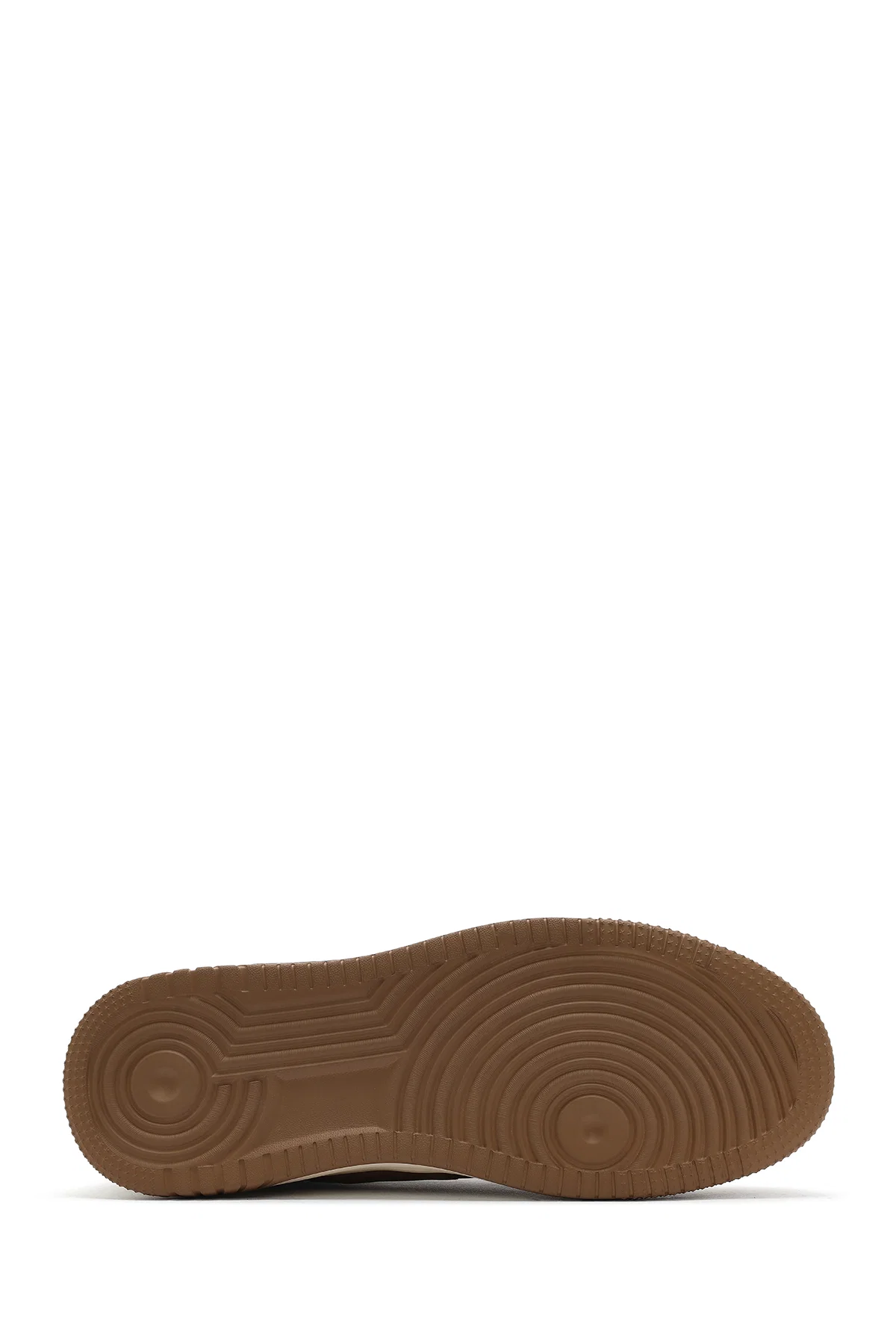 Erkek Bej Bağcıklı Kalın Tabanlı Nubuk Deri Sneaker - Image 4