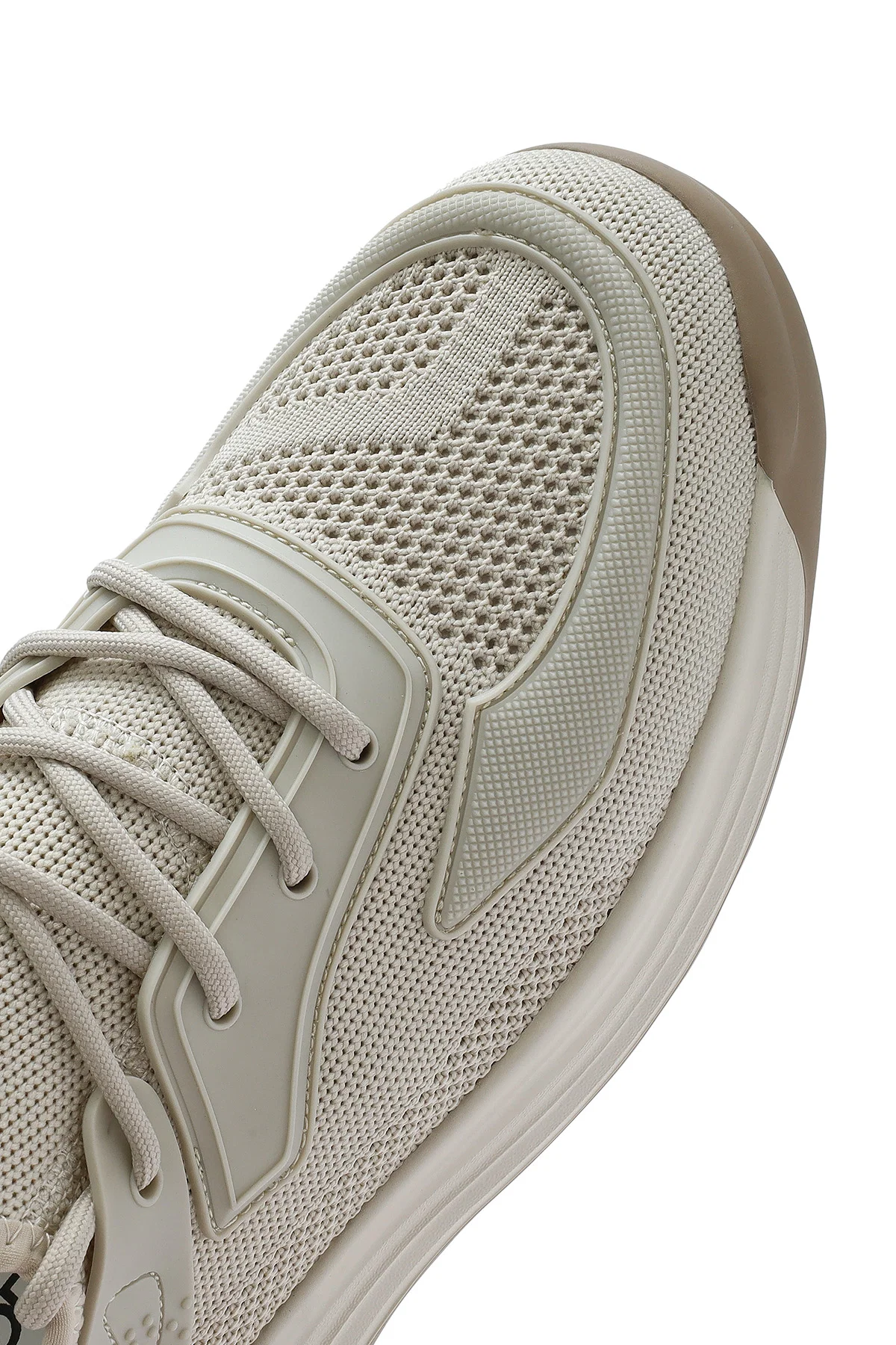 Erkek Bej Bağcıklı Kalın Tabanlı Sneaker - Image 9