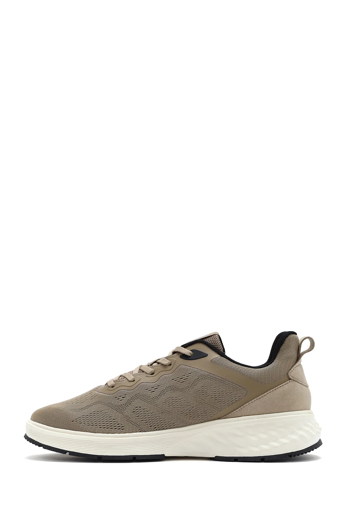 Erkek Bej Bağcıklı Kalın Tabanlı Sneaker - Image 2