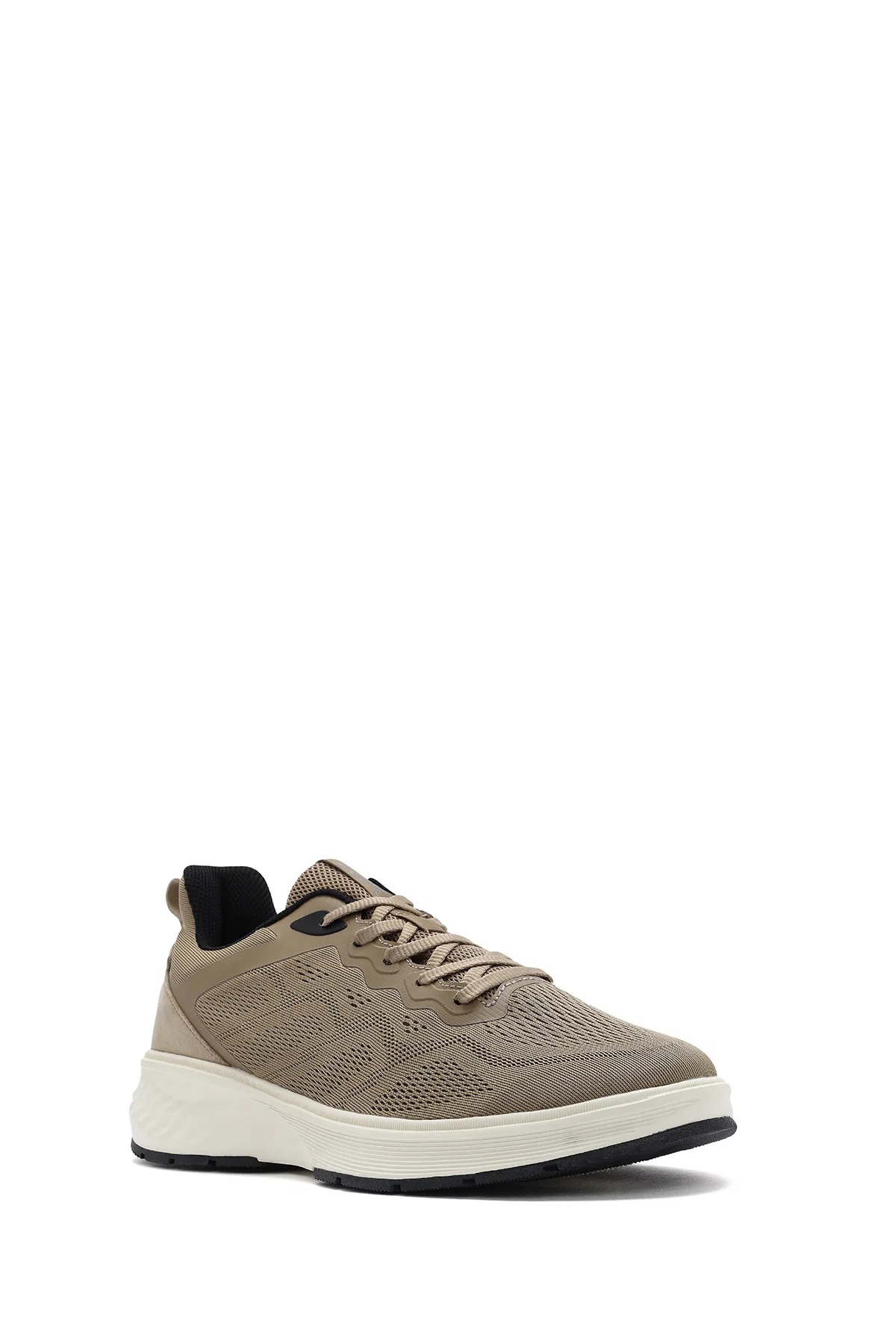 Erkek Bej Bağcıklı Kalın Tabanlı Sneaker - Image 6