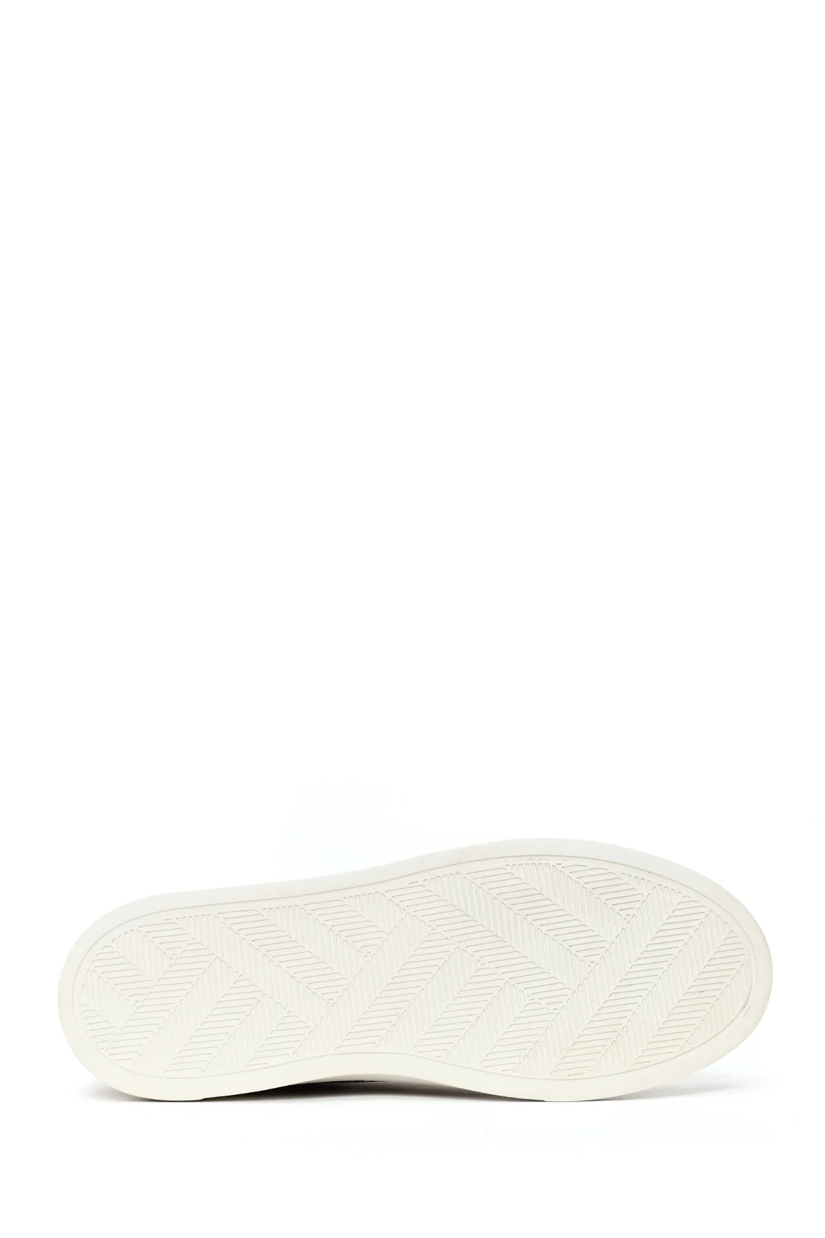 Erkek Bej Bağcıklı Kalın Tabanlı Süet Deri Sneaker - Image 5