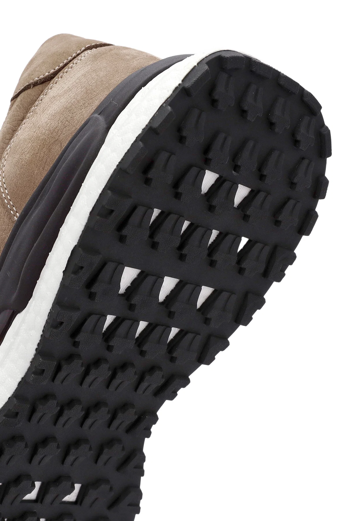 Erkek Bej Bağcıklı Nubuk Deri Sneaker - Image 8