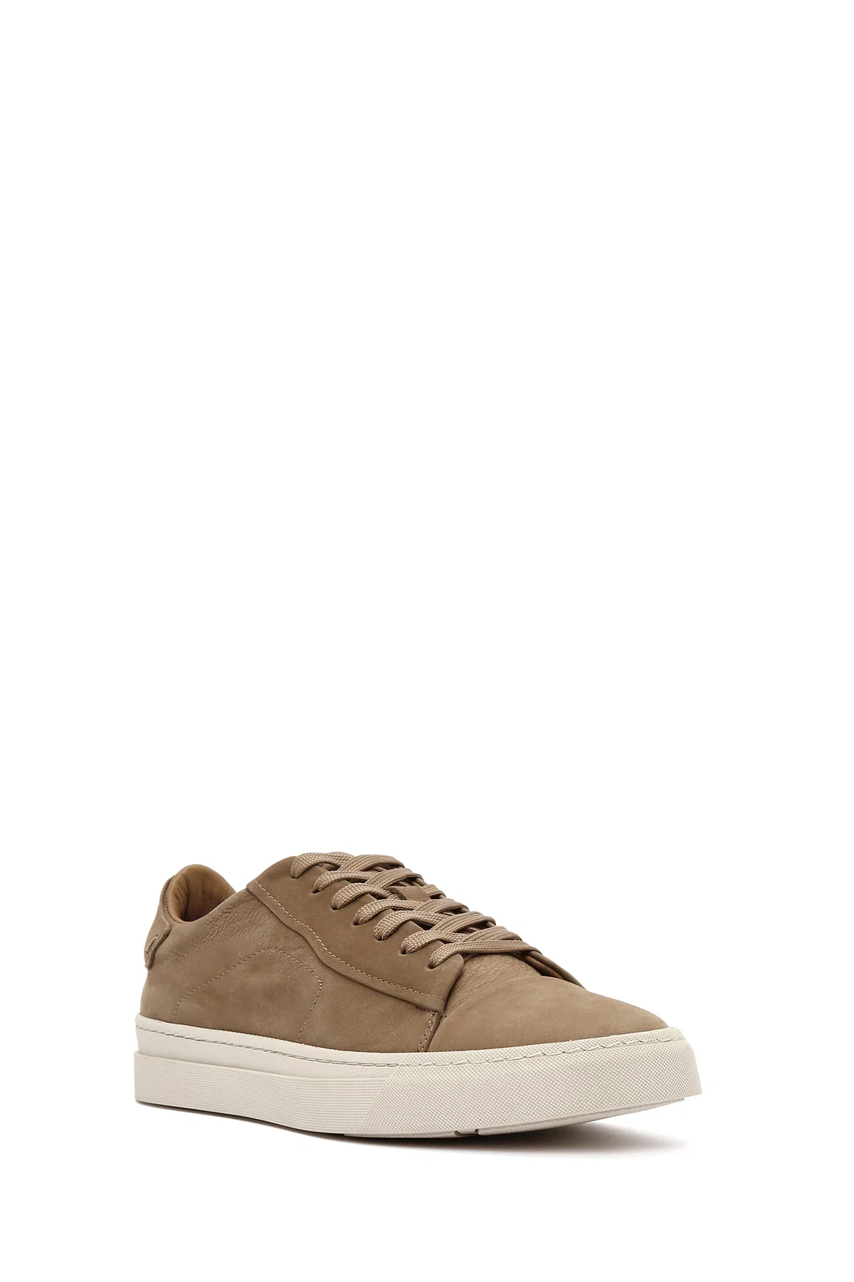 Erkek Bej Bağcıklı Nubuk Deri Sneaker - Image 6
