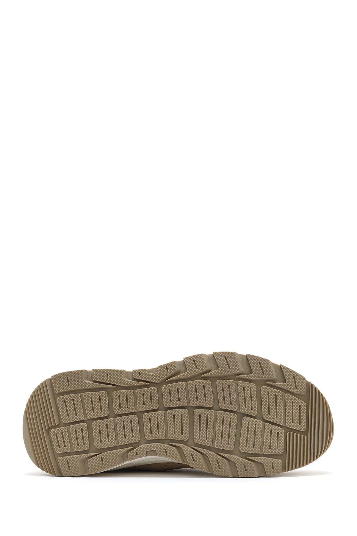 Erkek Bej Bağcıklı Nubuk Deri Sneaker - Image 4