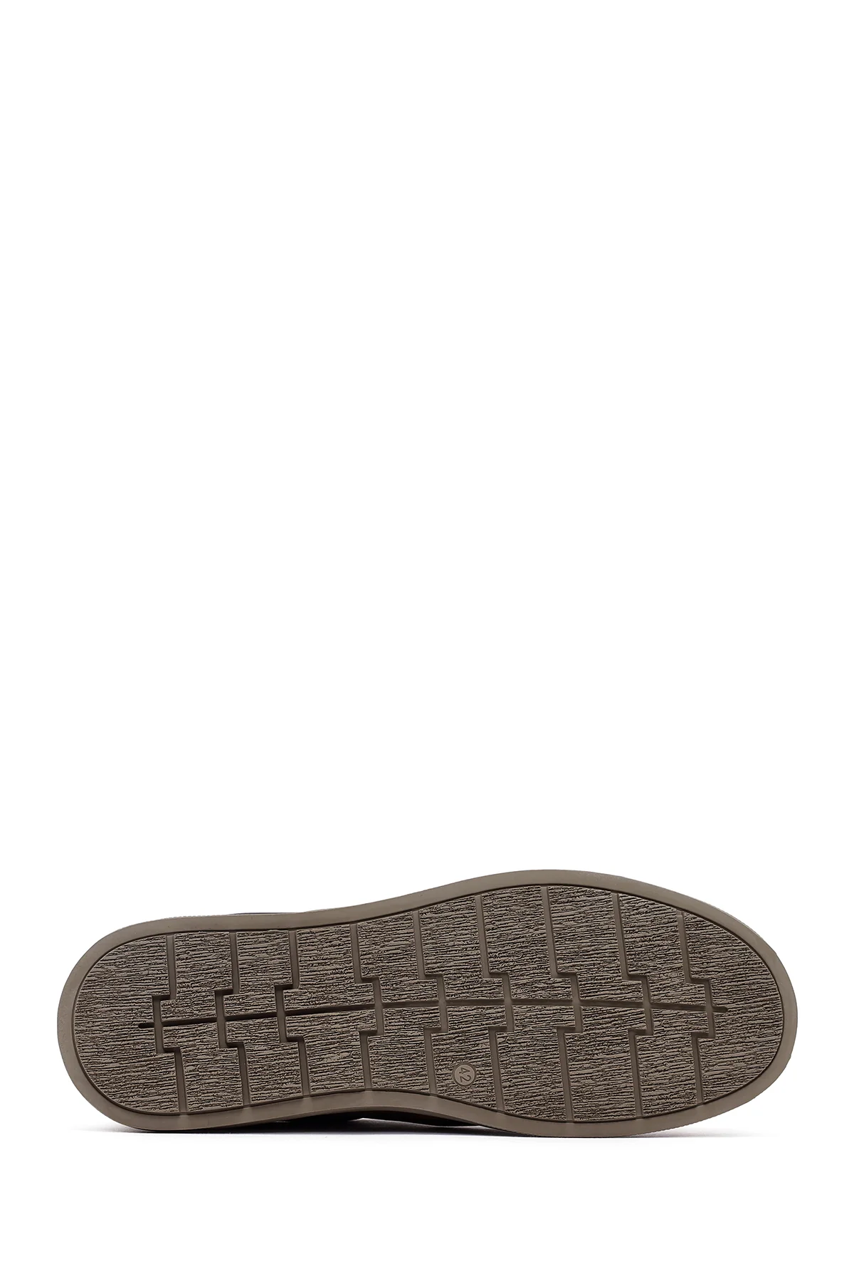 Erkek Bej Bağcıklı Nubuk Deri Sneaker - Image 4