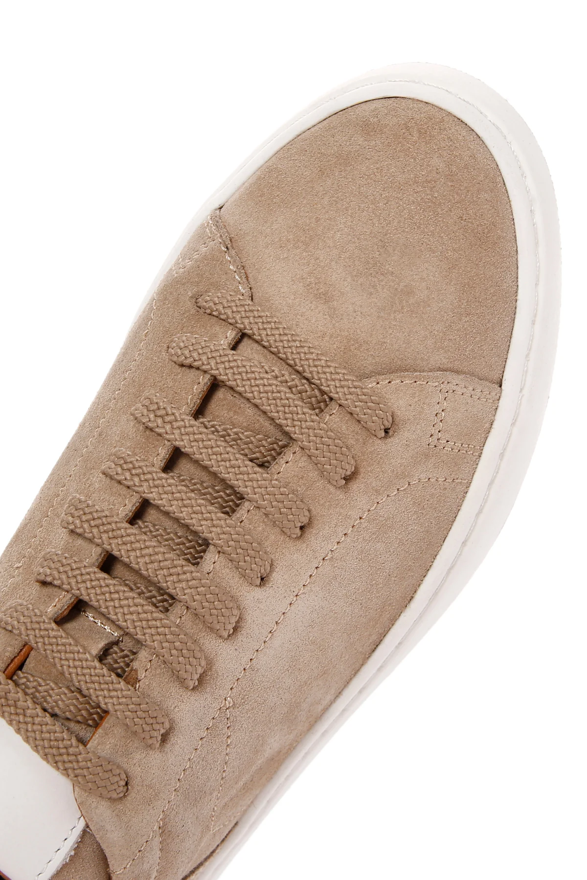 Erkek Bej Bağcıklı Süet Deri Sneaker - Image 9