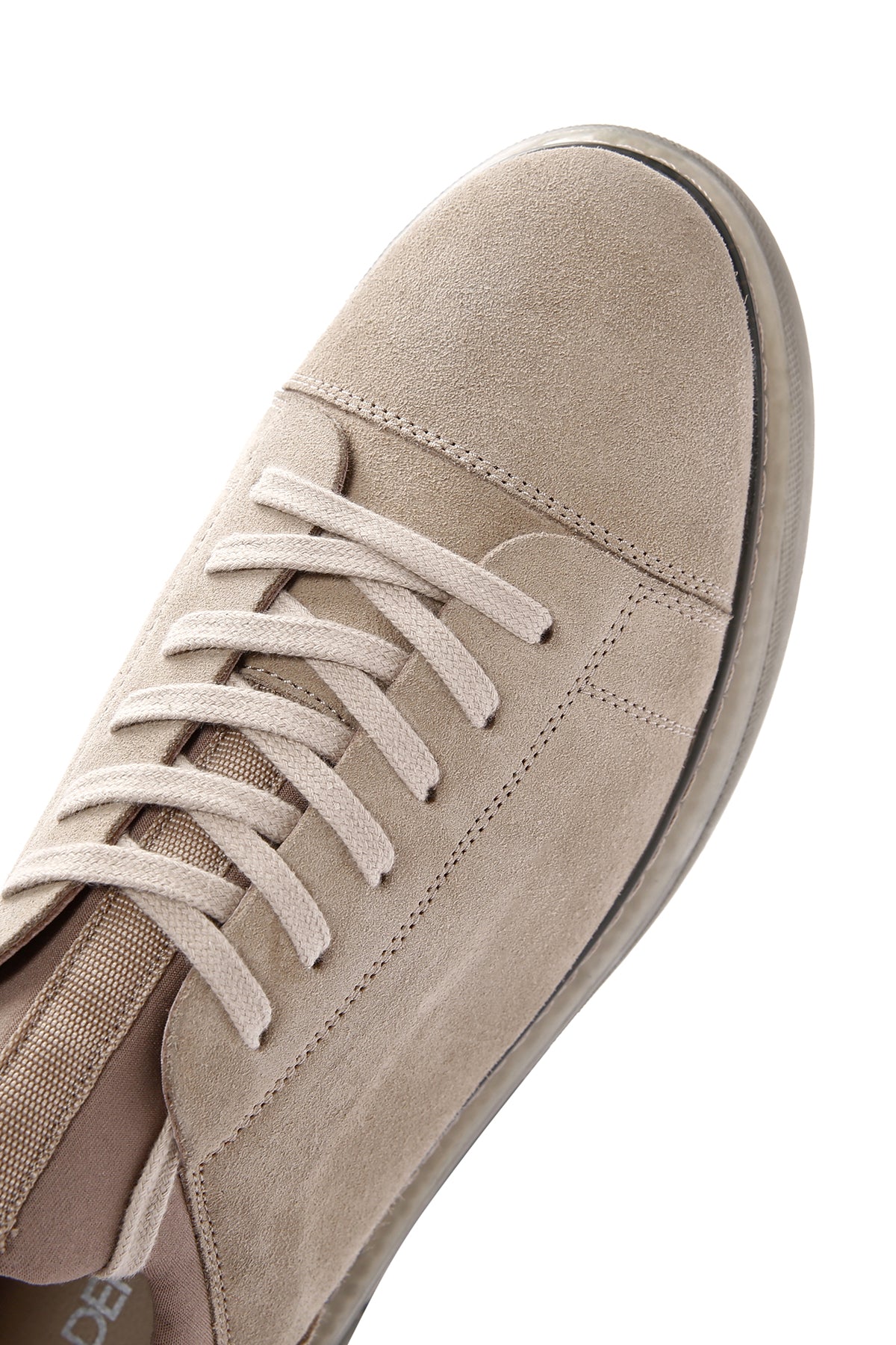 Erkek Bej Bağcıklı Süet Deri Sneaker - Image 10
