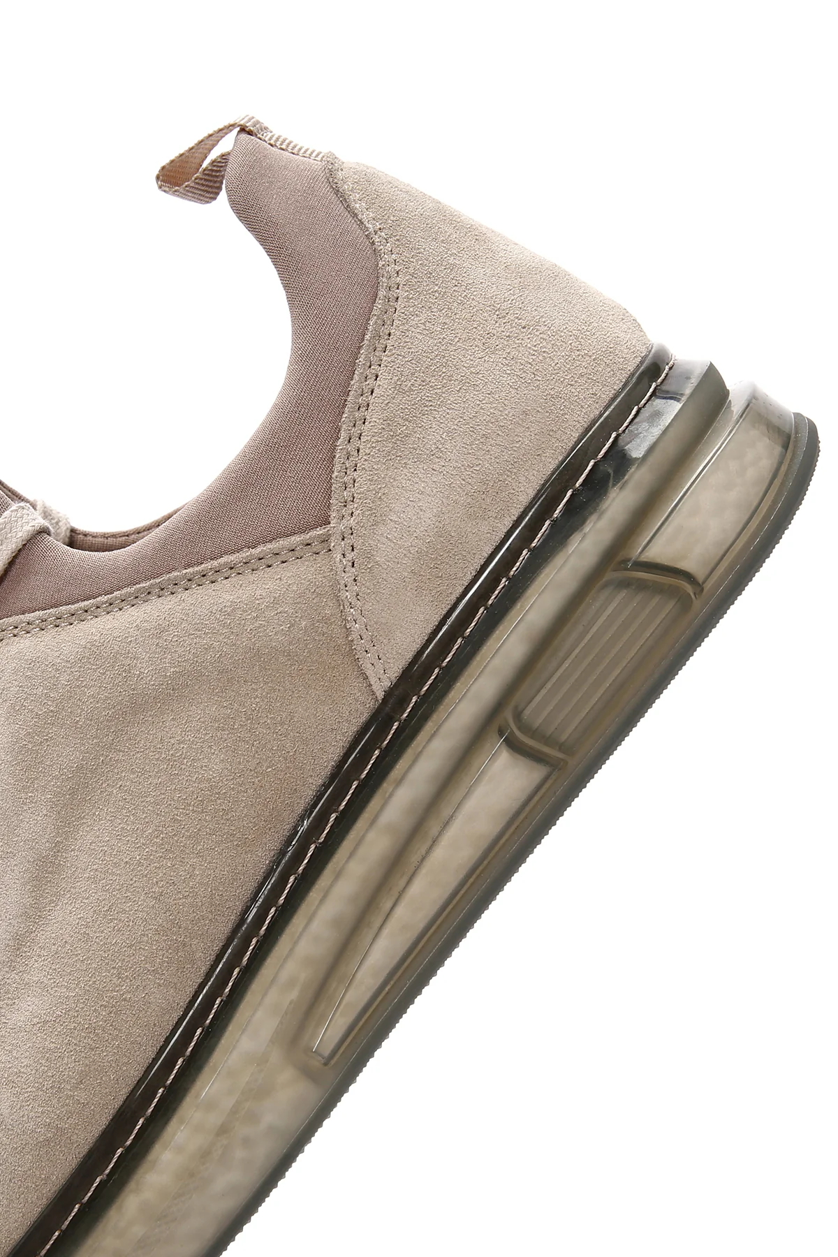 Erkek Bej Bağcıklı Süet Deri Sneaker - Image 8