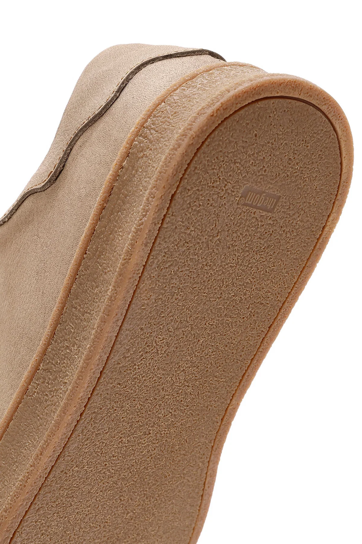 Erkek Bej Bağcıklı Süet Deri Sneaker - Image 10