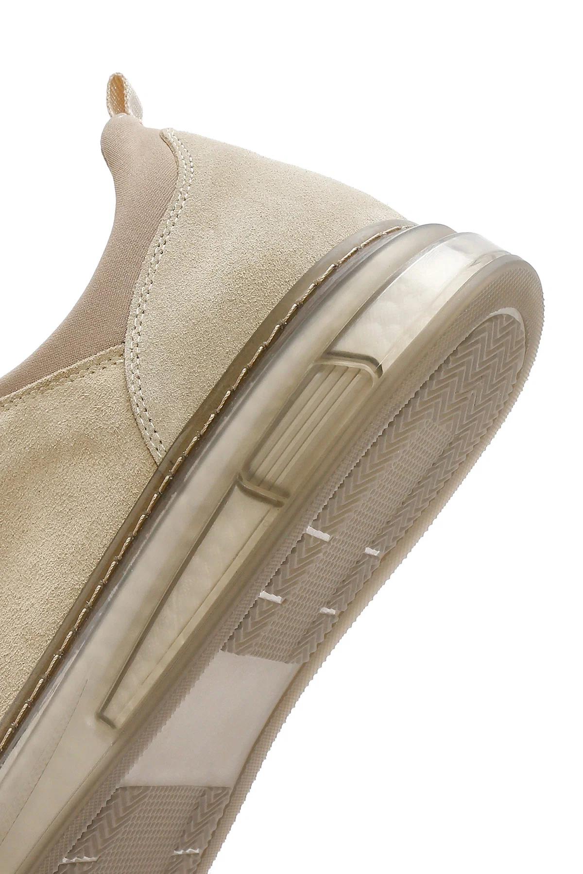 Erkek Bej Bağcıklı Süet Deri Sneaker - Image 10