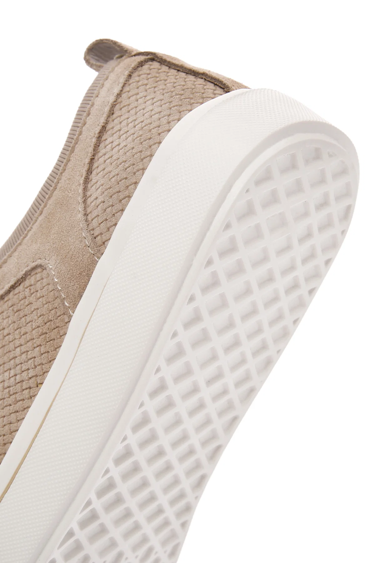 Erkek Bej Bağcıklı Süet Deri Sneaker - Image 9