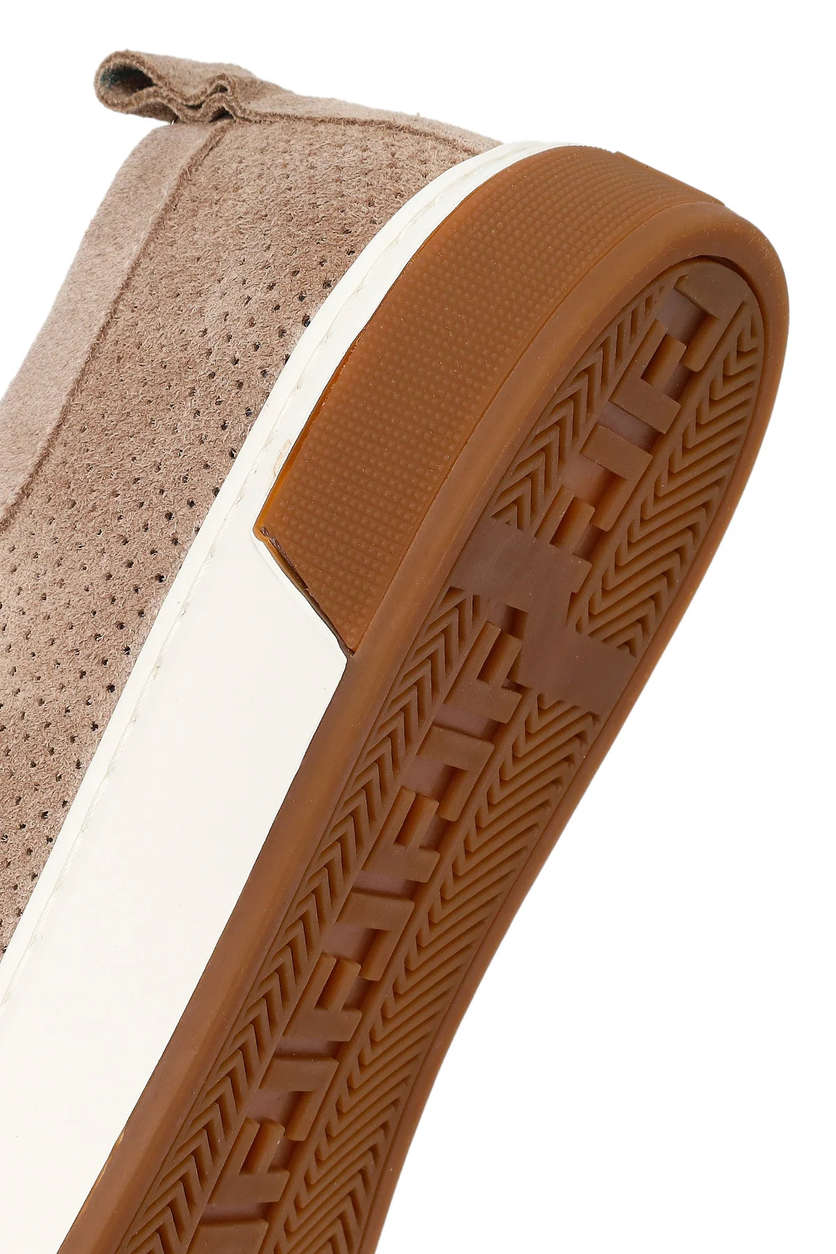 Erkek Bej Bağcıklı Süet Deri Sneaker - Image 8