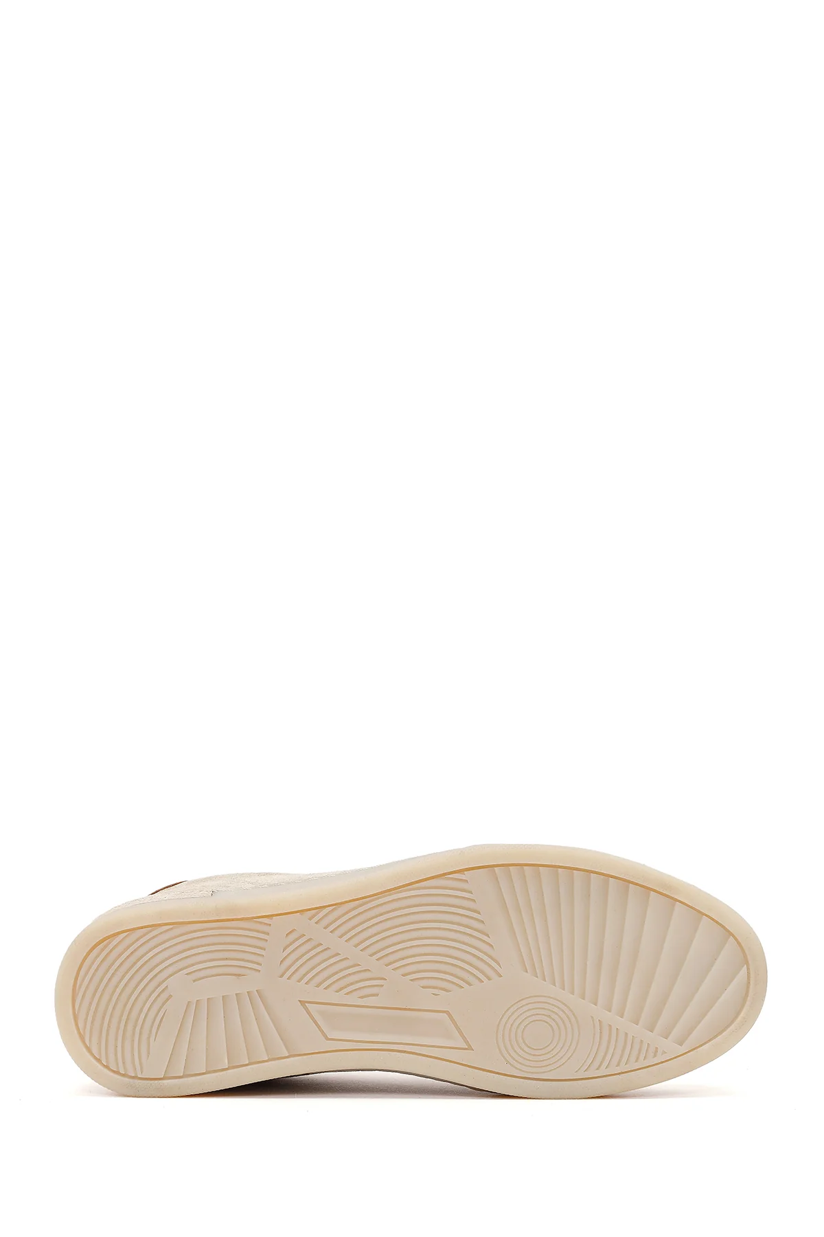 Erkek Bej Bağcıklı Süet Deri Sneaker - Image 5