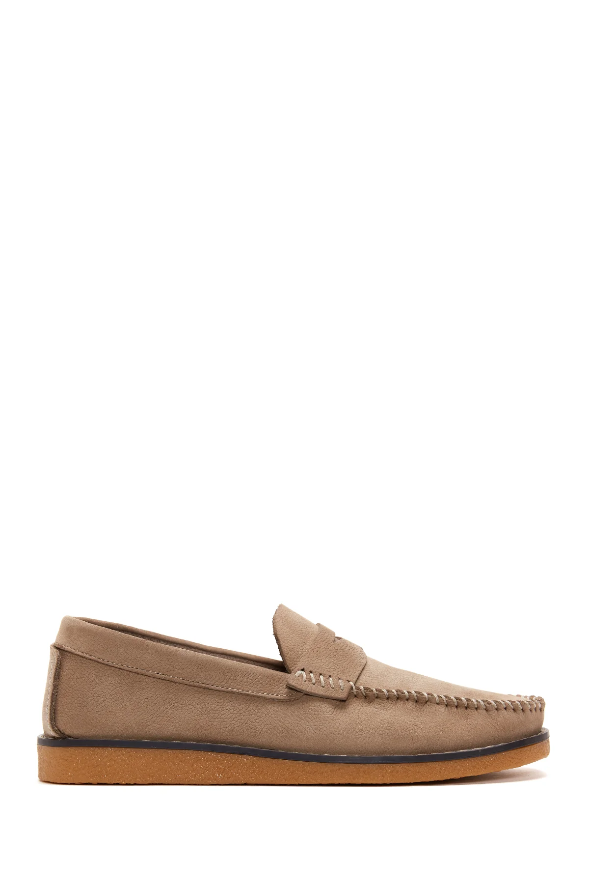 Erkek Bej Deri Casual Loafer