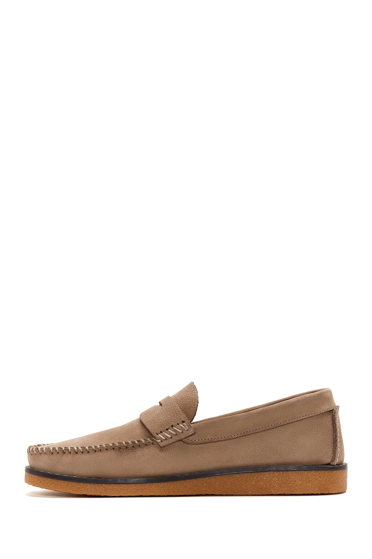 Erkek Bej Deri Casual Loafer - Image 2