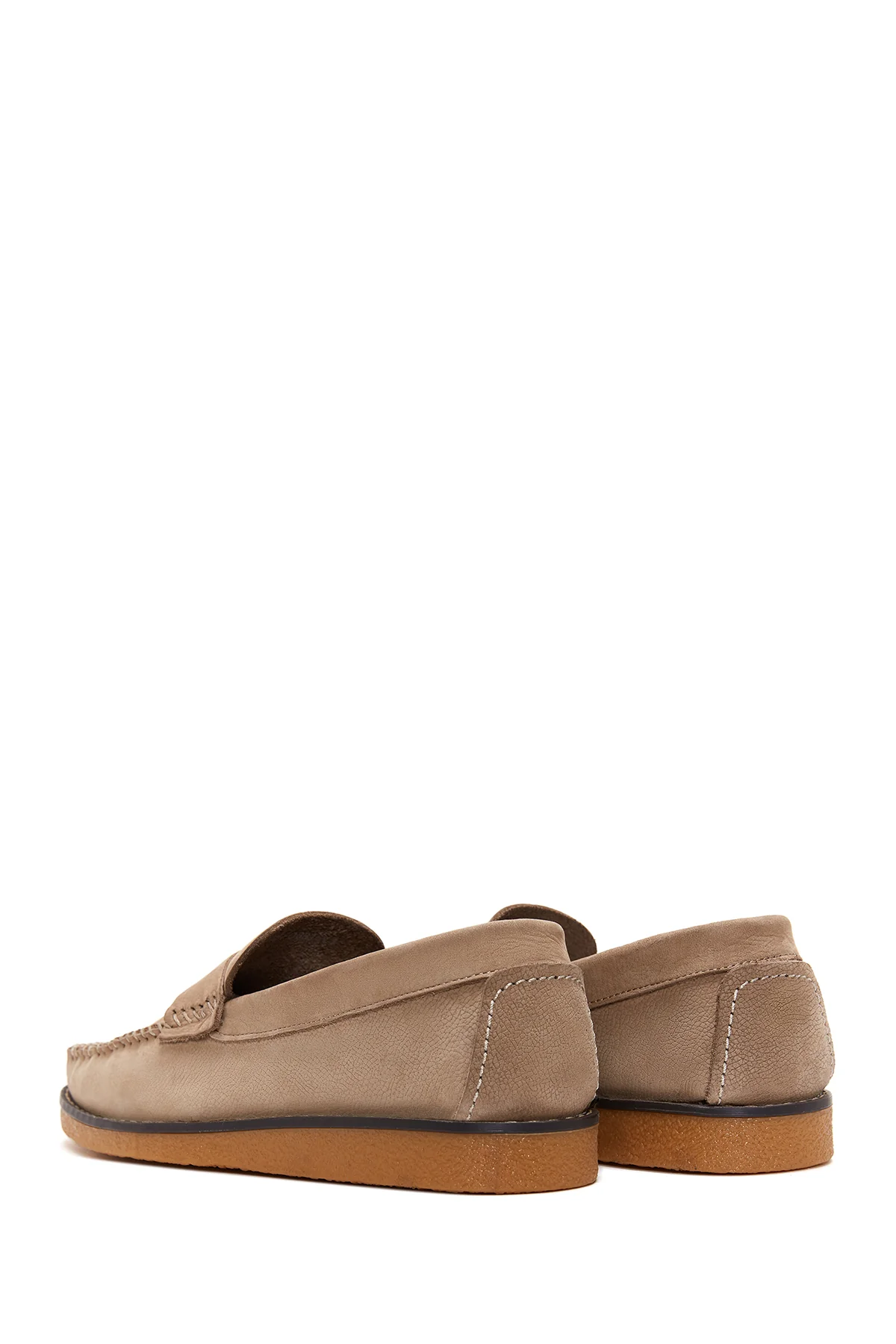 Erkek Bej Deri Casual Loafer - Image 5