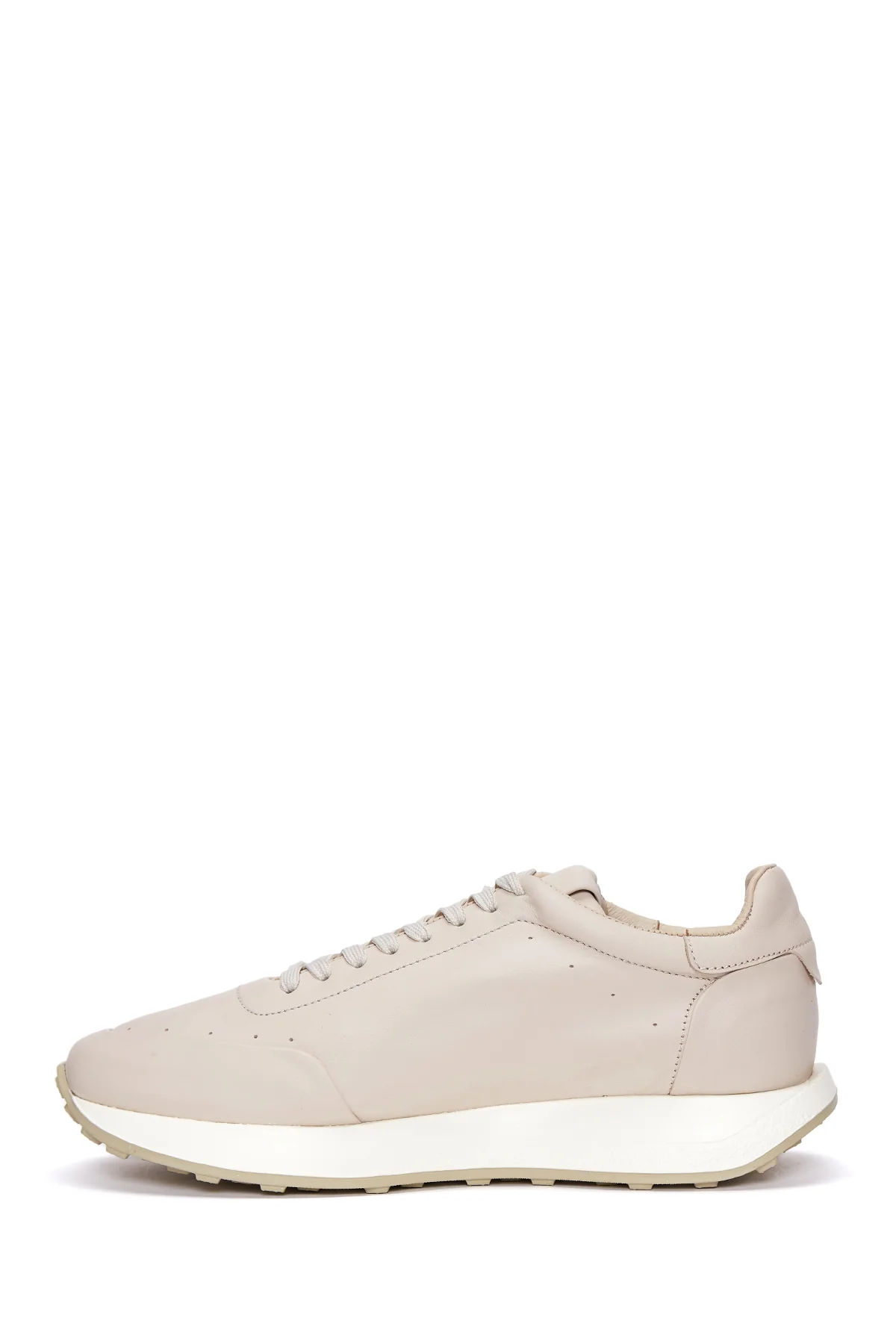 Erkek Bej Deri Sneaker - Image 2