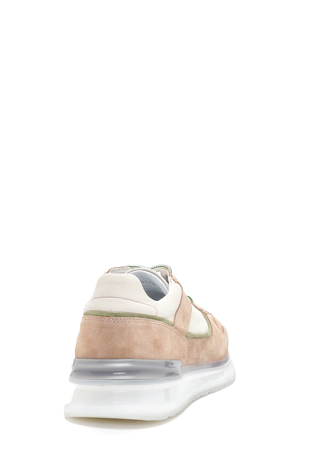 Erkek Bej Deri Sneaker - Image 5
