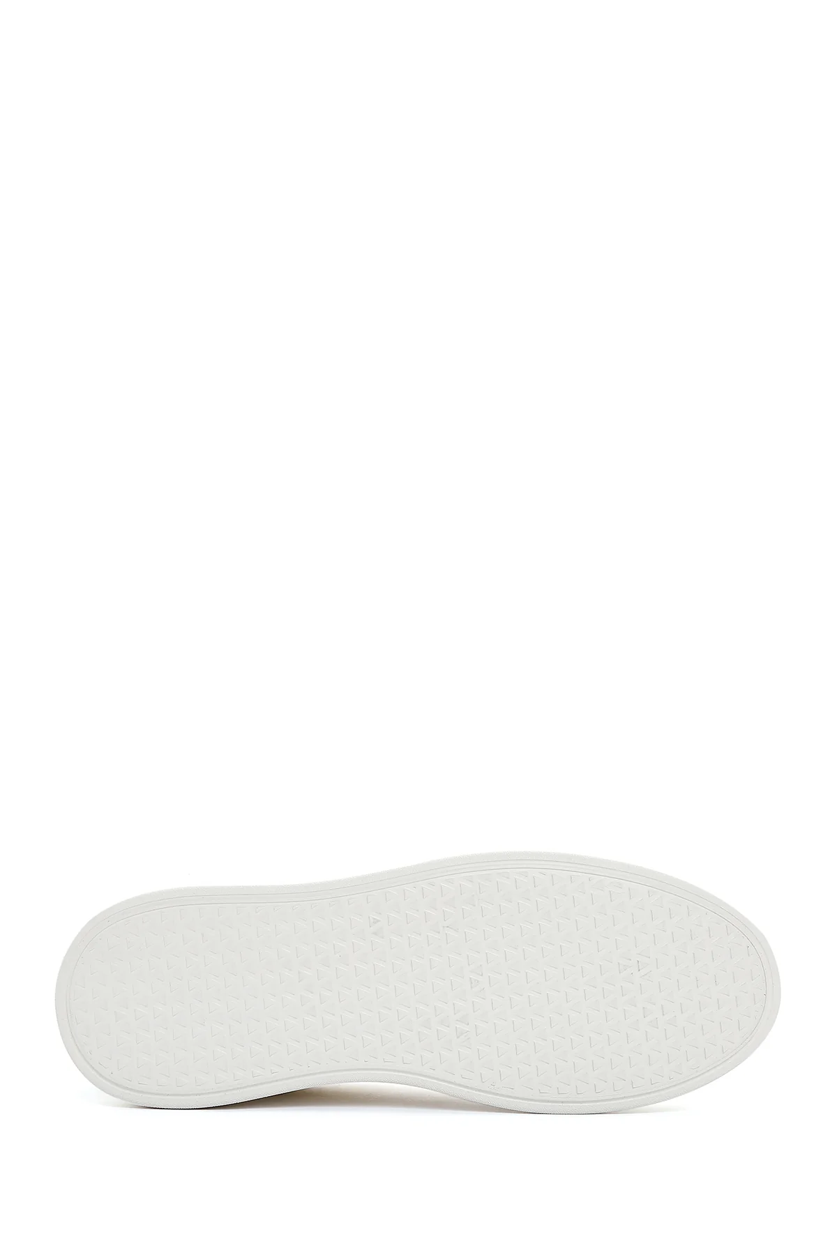Erkek Bej Deri Sneaker - Image 4
