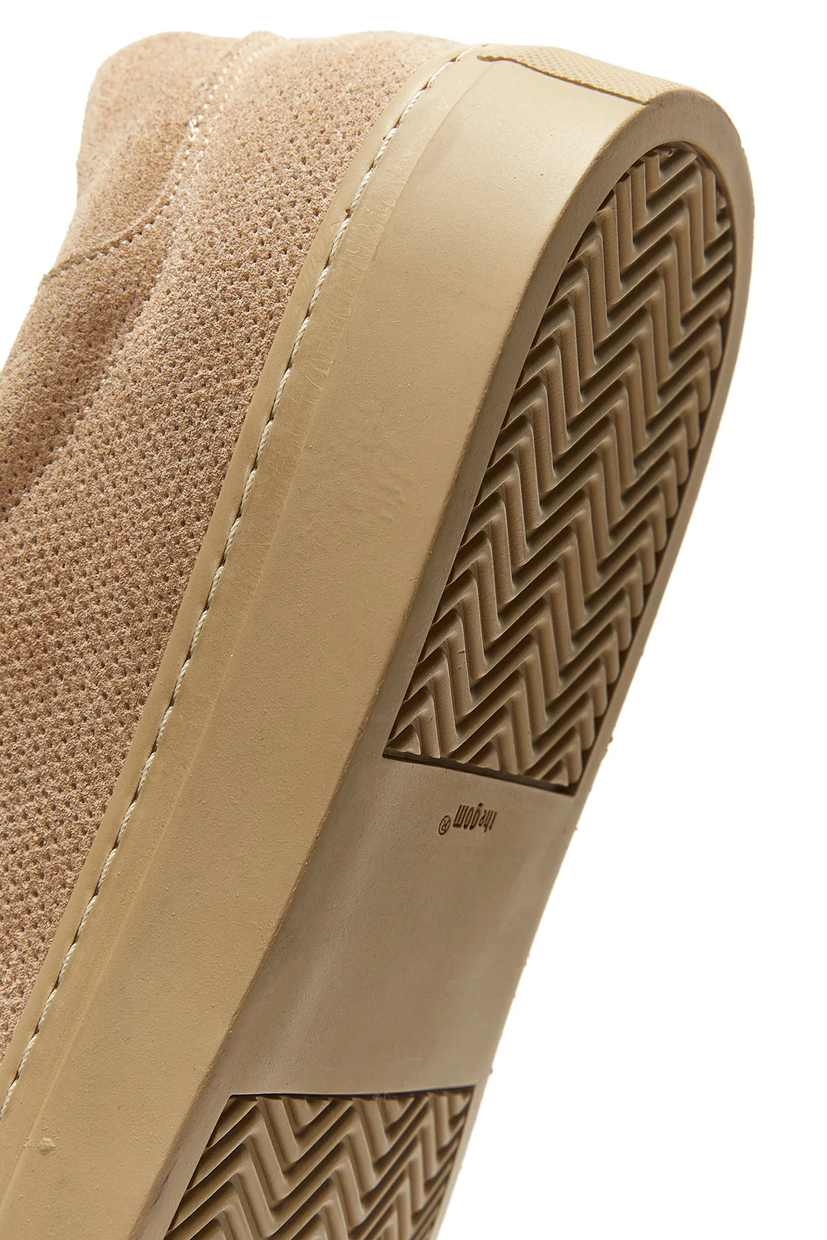 Erkek Bej Deri Süet Sneaker - Image 8