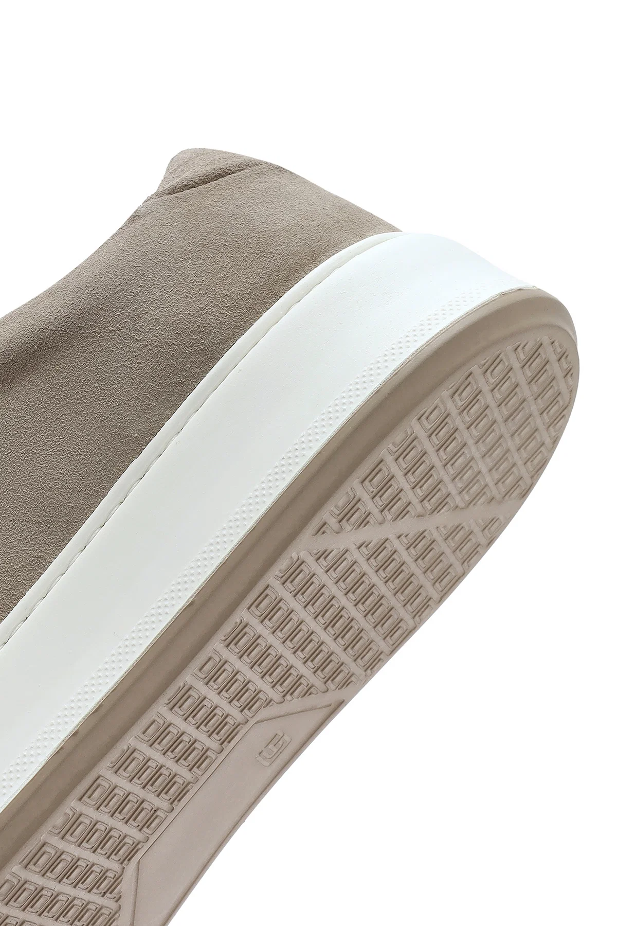 Erkek Bej Kalın Tabanlı Bağcıklı Süet Deri Sneaker - Image 8