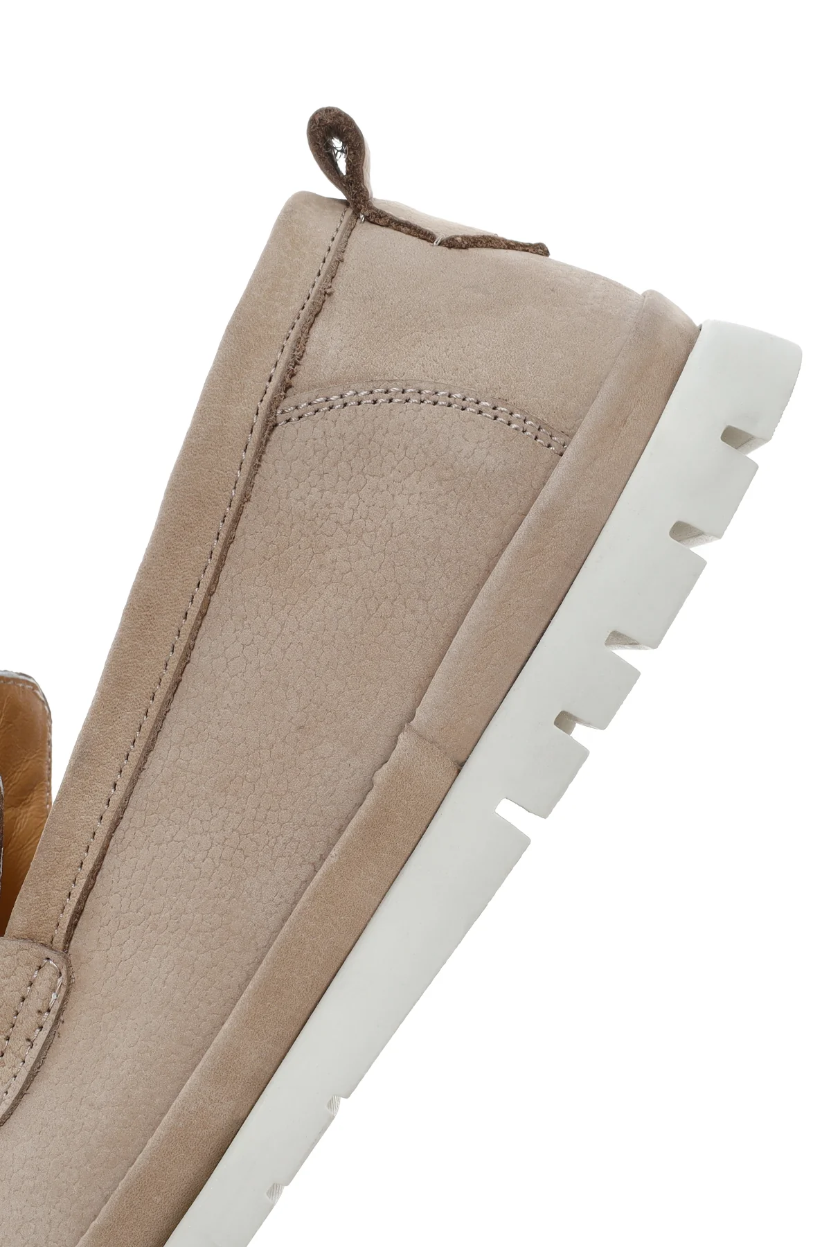 Erkek Bej Nubuk Deri Casual Loafer - Image 7