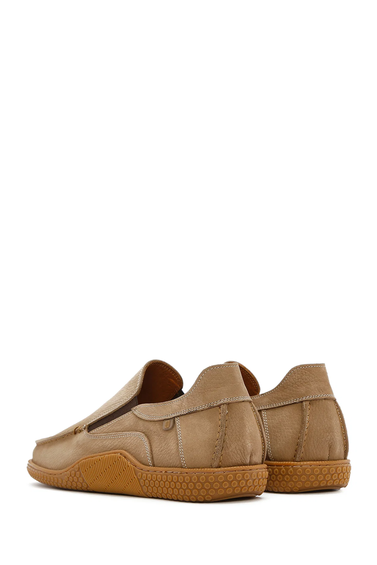 Erkek Bej Nubuk Deri Casual Loafer - Image 5