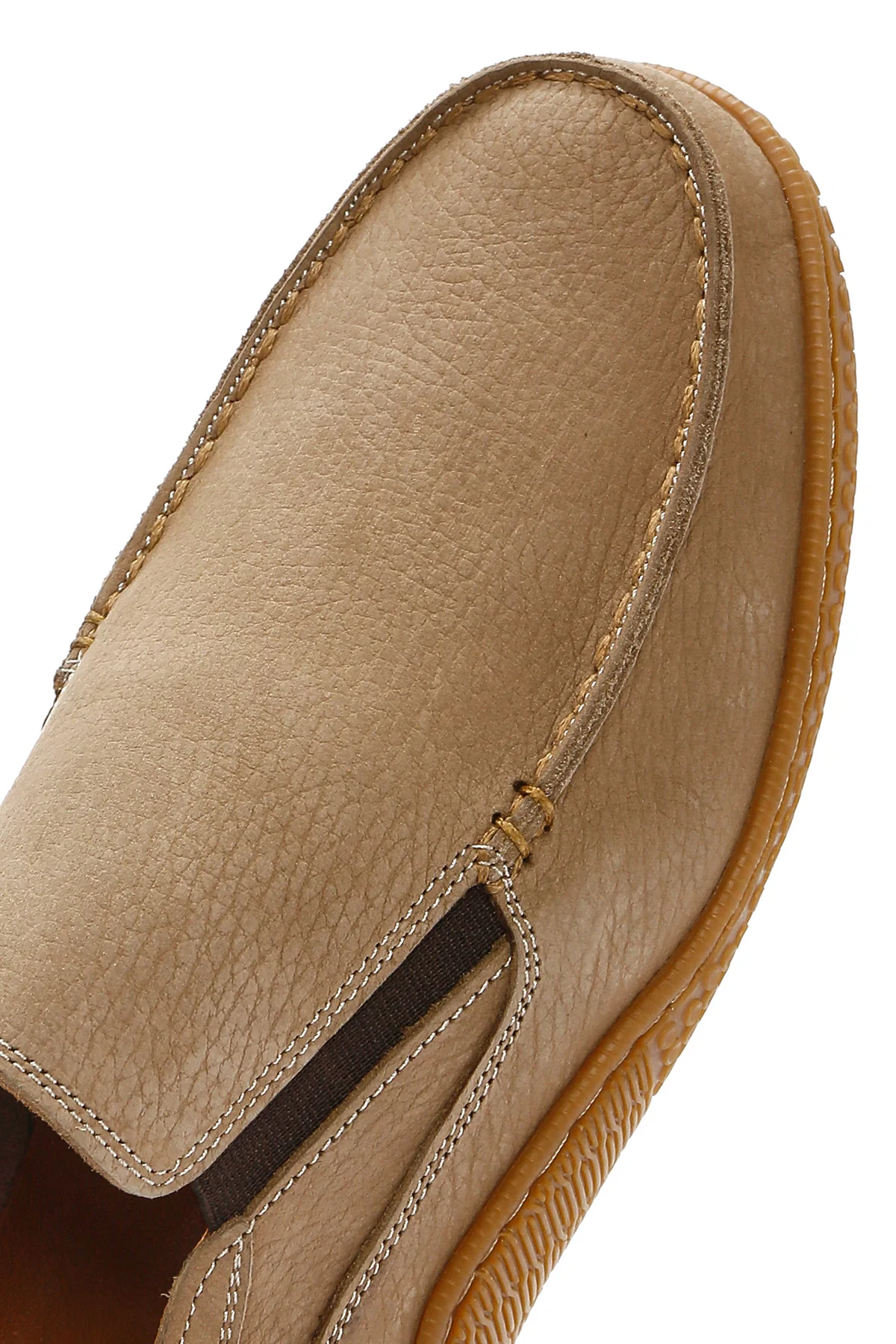 Erkek Bej Nubuk Deri Casual Loafer - Image 8