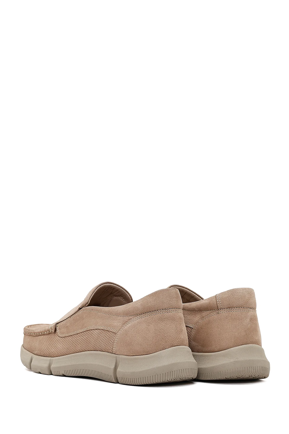 Erkek Bej Nubuk Deri Casual Loafer - Image 6