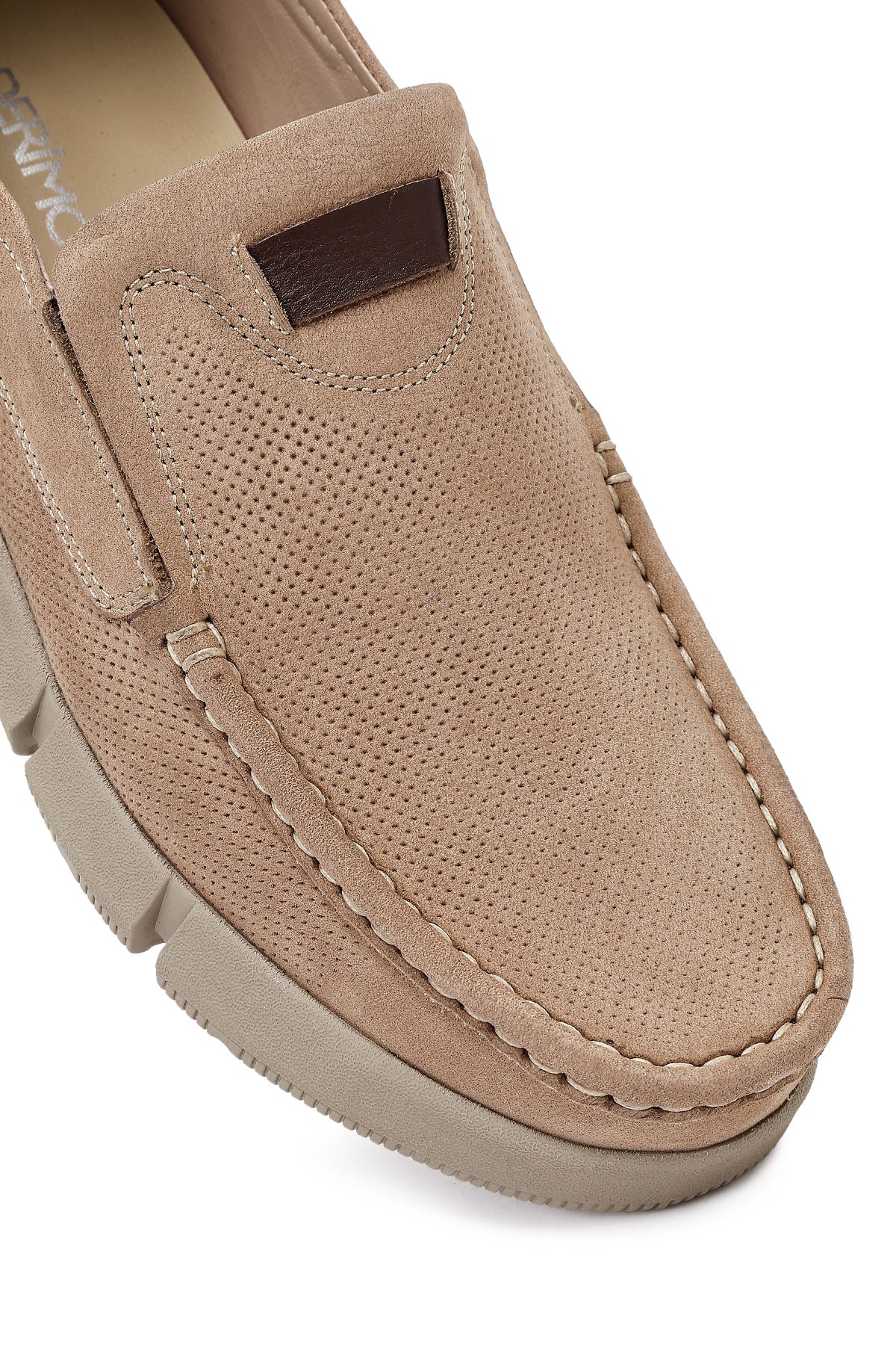 Erkek Bej Nubuk Deri Casual Loafer - Image 9