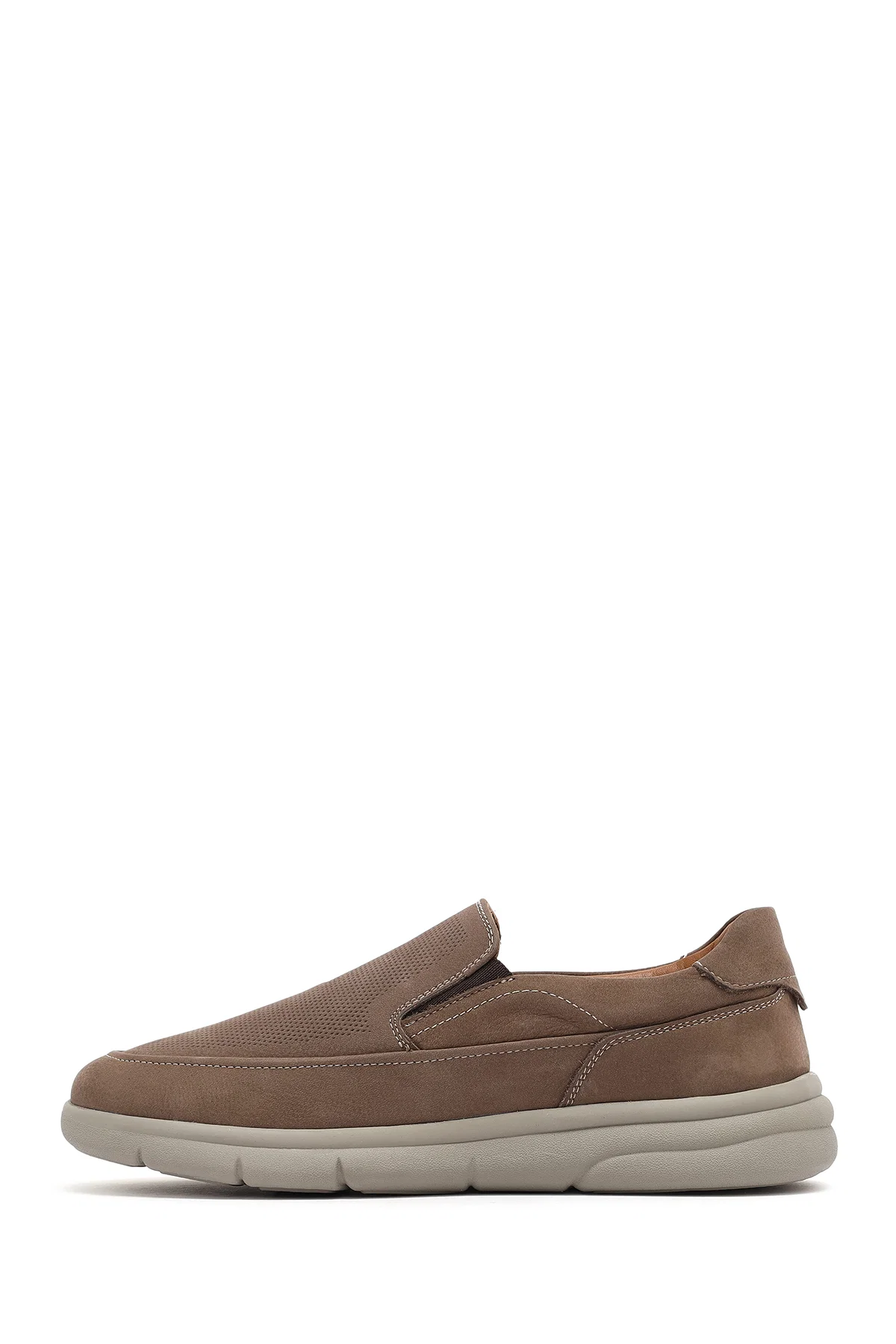 Erkek Bej Nubuk Deri Comfort Loafer - Image 2