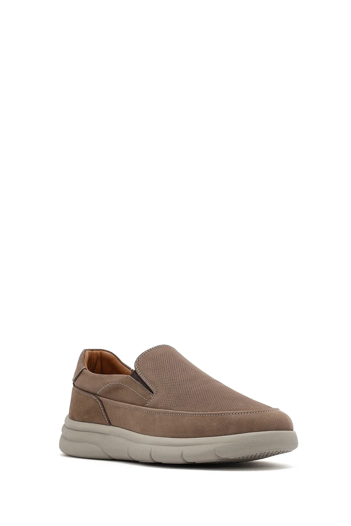 Erkek Bej Nubuk Deri Comfort Loafer - Image 6