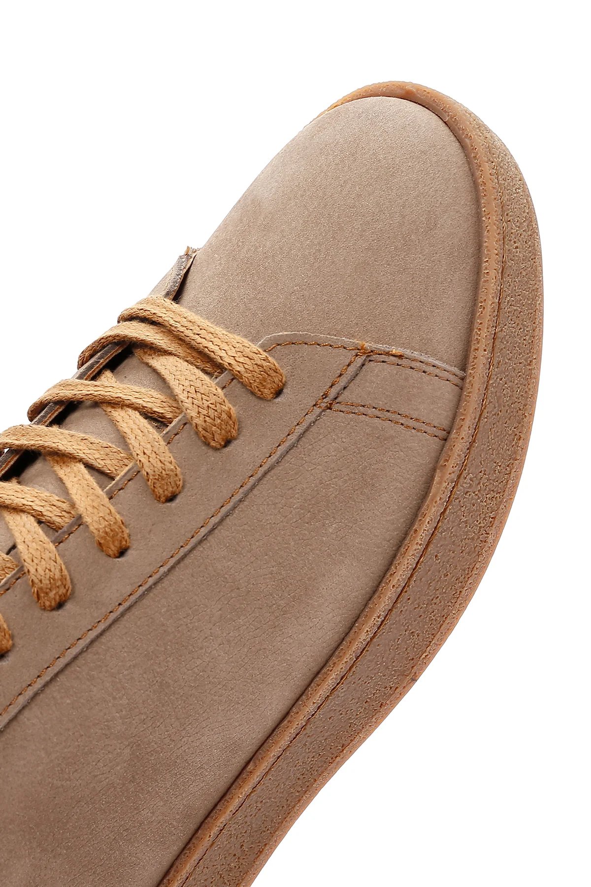 Erkek Bej Nubuk Deri Sneaker - Image 9