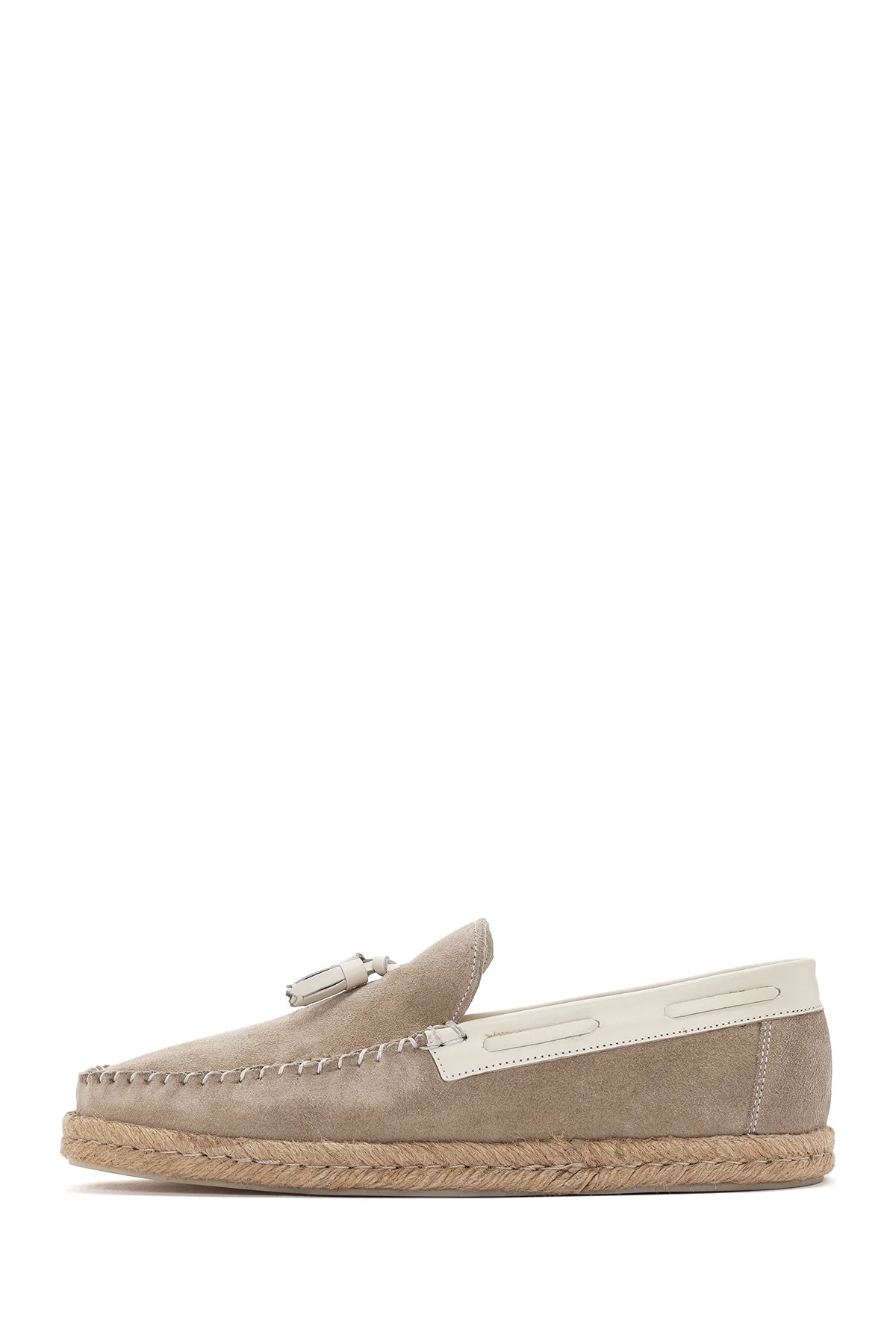 Erkek Bej Süet Deri Casual Loafer - Image 3
