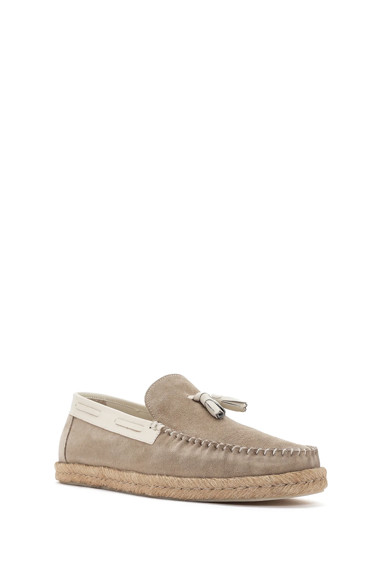 Erkek Bej Süet Deri Casual Loafer - Image 6