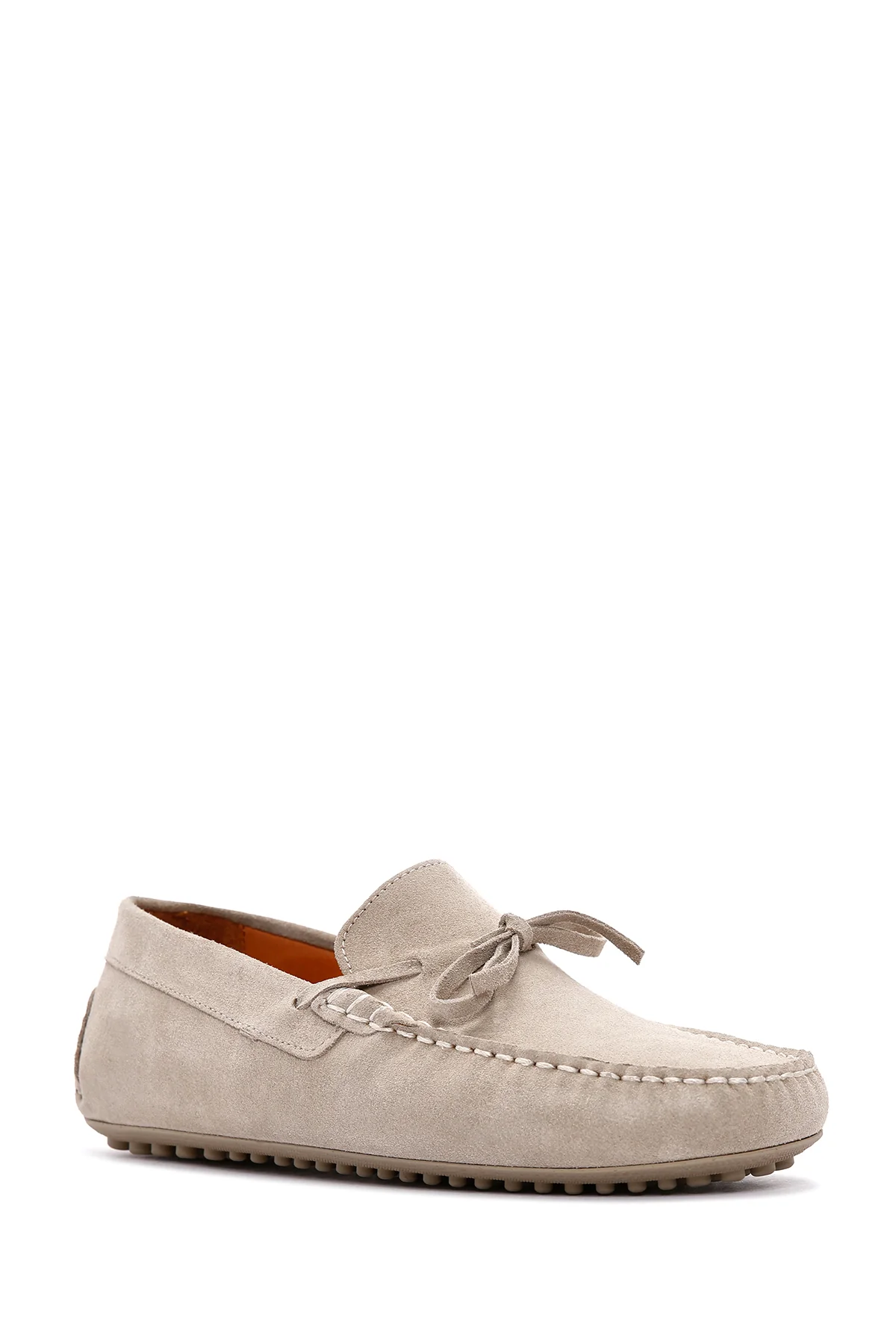 Erkek Bej Süet Deri Casual Loafer - Image 6