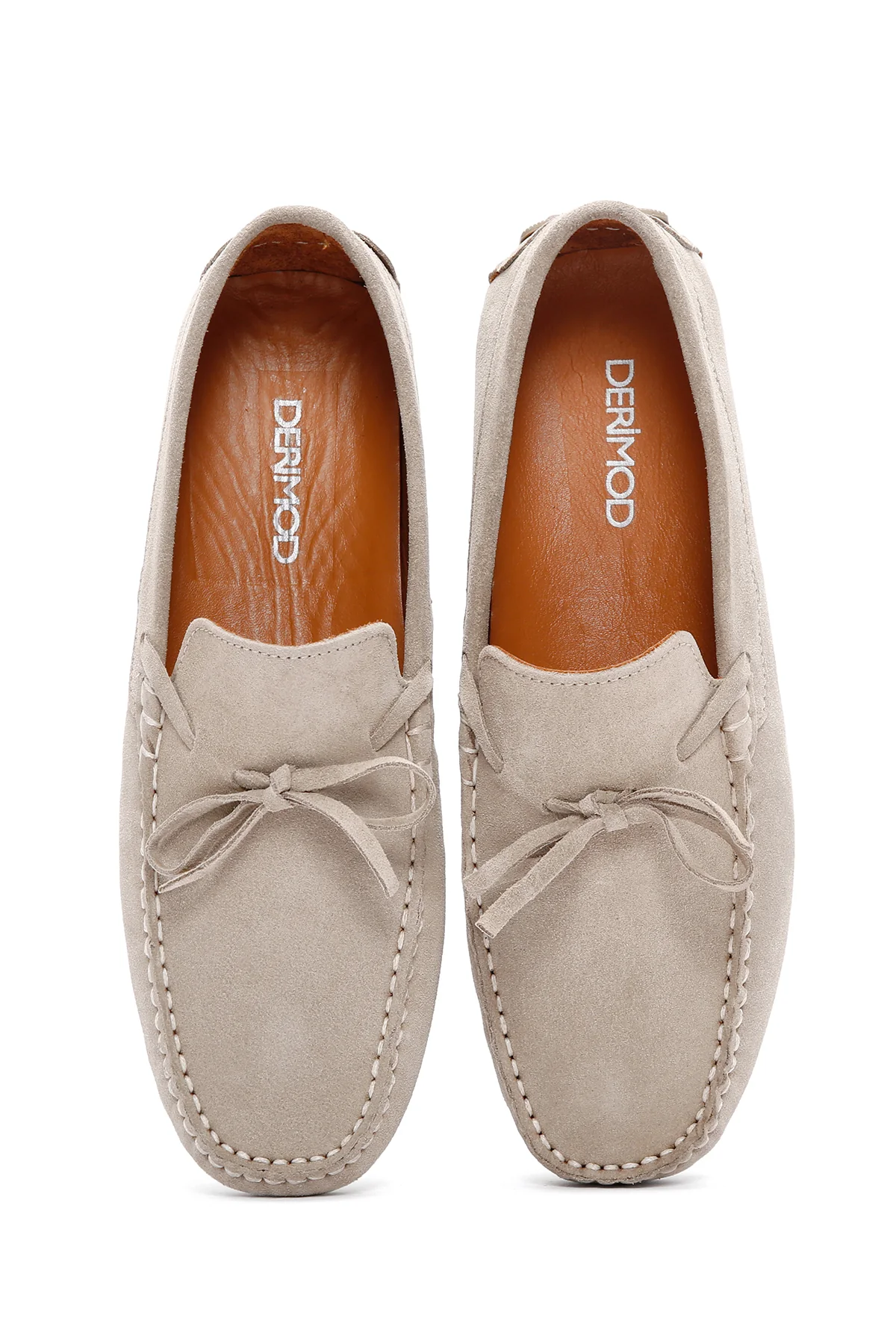 Erkek Bej Süet Deri Casual Loafer - Image 7