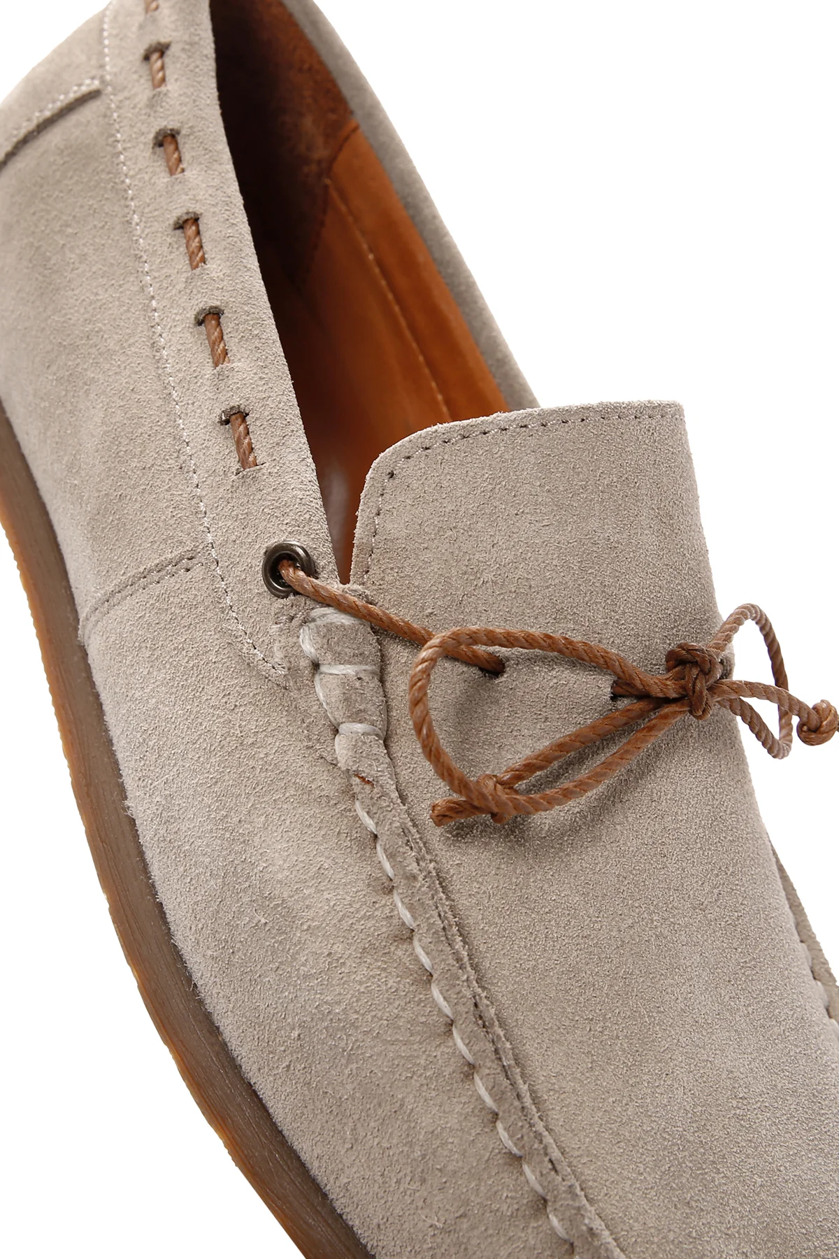 Erkek Bej Süet Deri Casual Loafer - Image 12