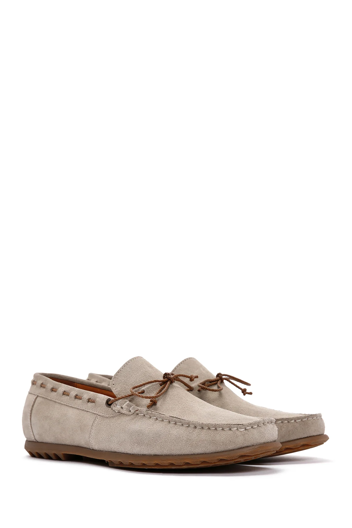 Erkek Bej Süet Deri Casual Loafer - Image 3