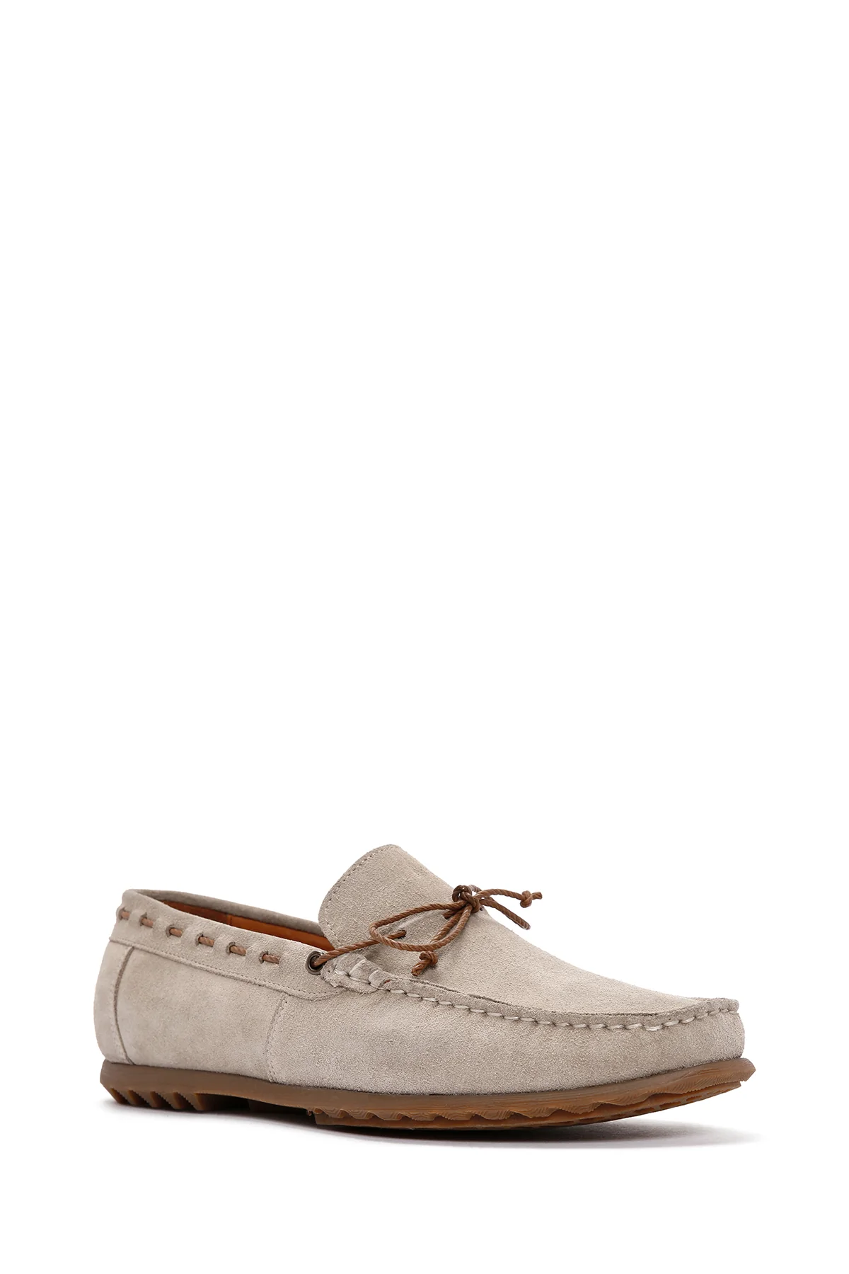 Erkek Bej Süet Deri Casual Loafer - Image 6